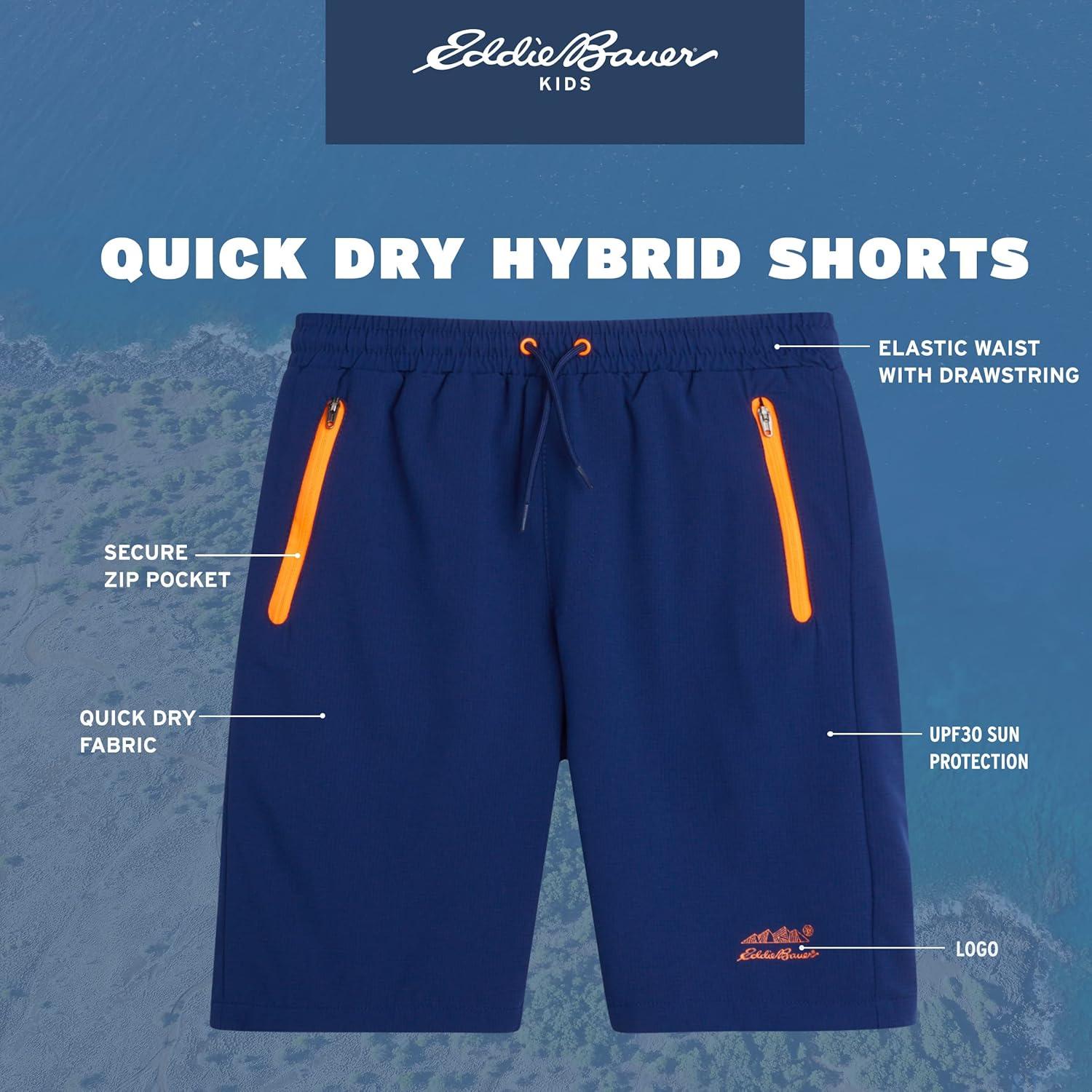 imageEddie Bauer Boys Active Shorts Quick Dry Athletic Shorts Hybrid Mesh Performance Shorts for Boys 216Nautical Blue