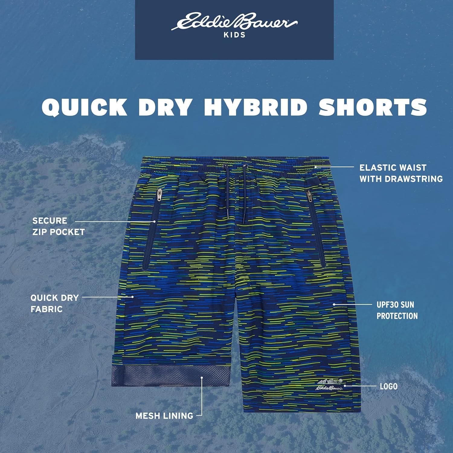 imageEddie Bauer Boys Active Shorts Quick Dry Athletic Shorts Hybrid Mesh Performance Shorts for Boys 216NavyGreen