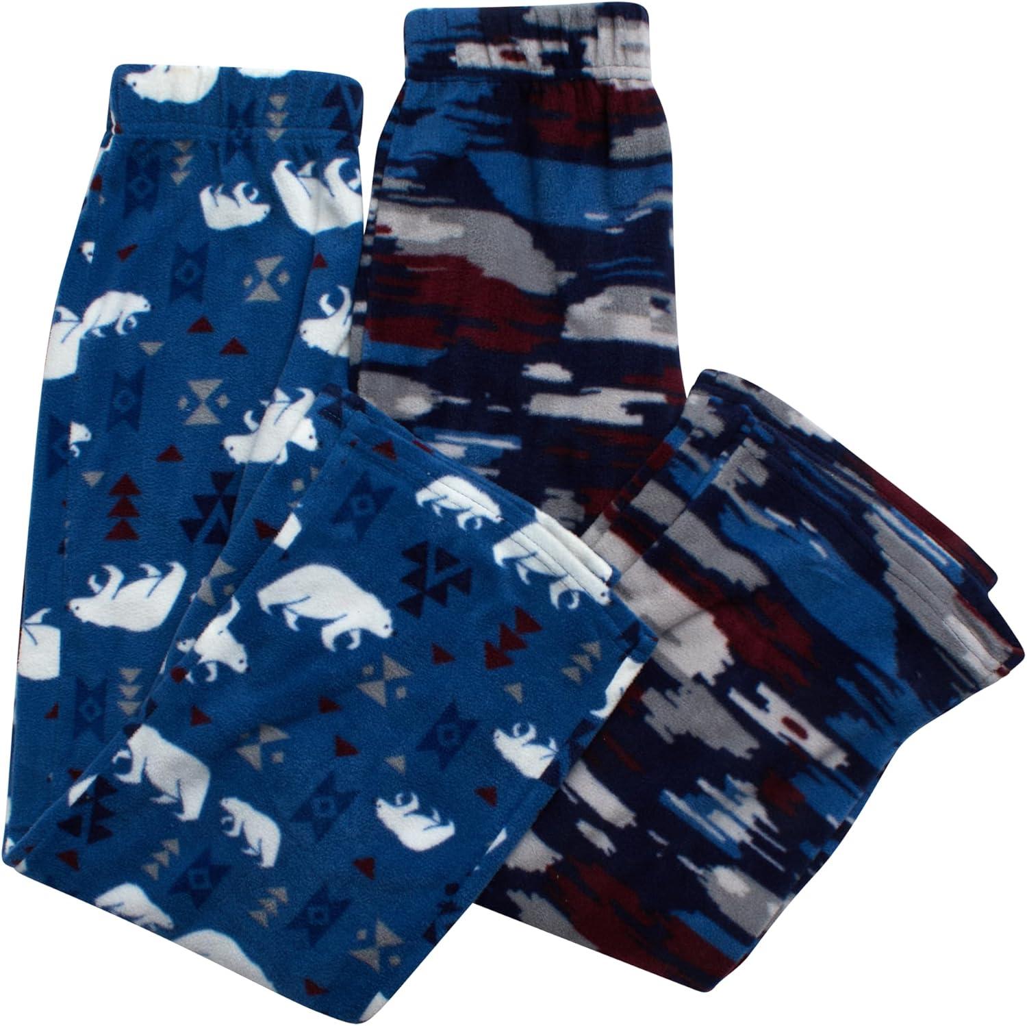 imageEddie Bauer Boys Pajama Set 4 Piece Matching Fleece Graphic Pajama Tops and Pajama Pants for Boys Sizes XSLMaroon