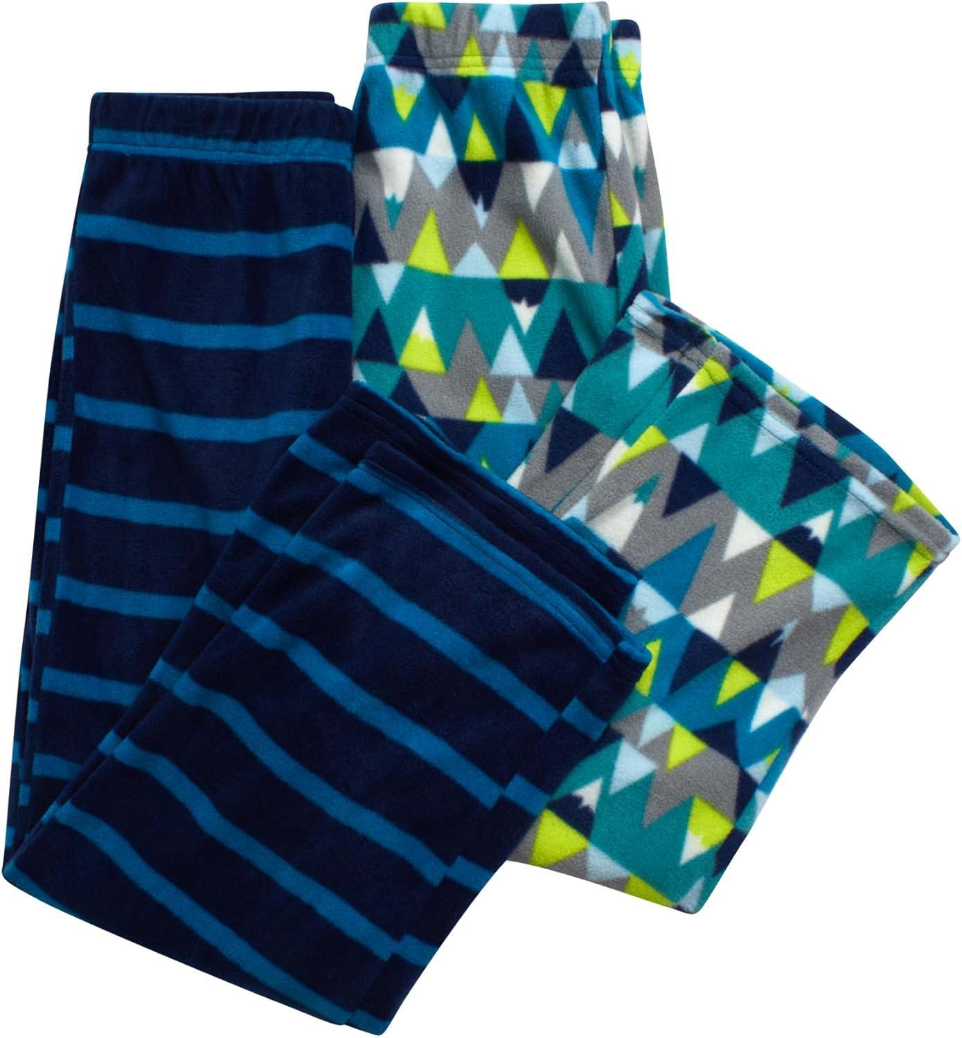 imageEddie Bauer Boys Pajama Set 4 Piece Matching Fleece Graphic Pajama Tops and Pajama Pants for Boys Sizes XSLMeadow Blue