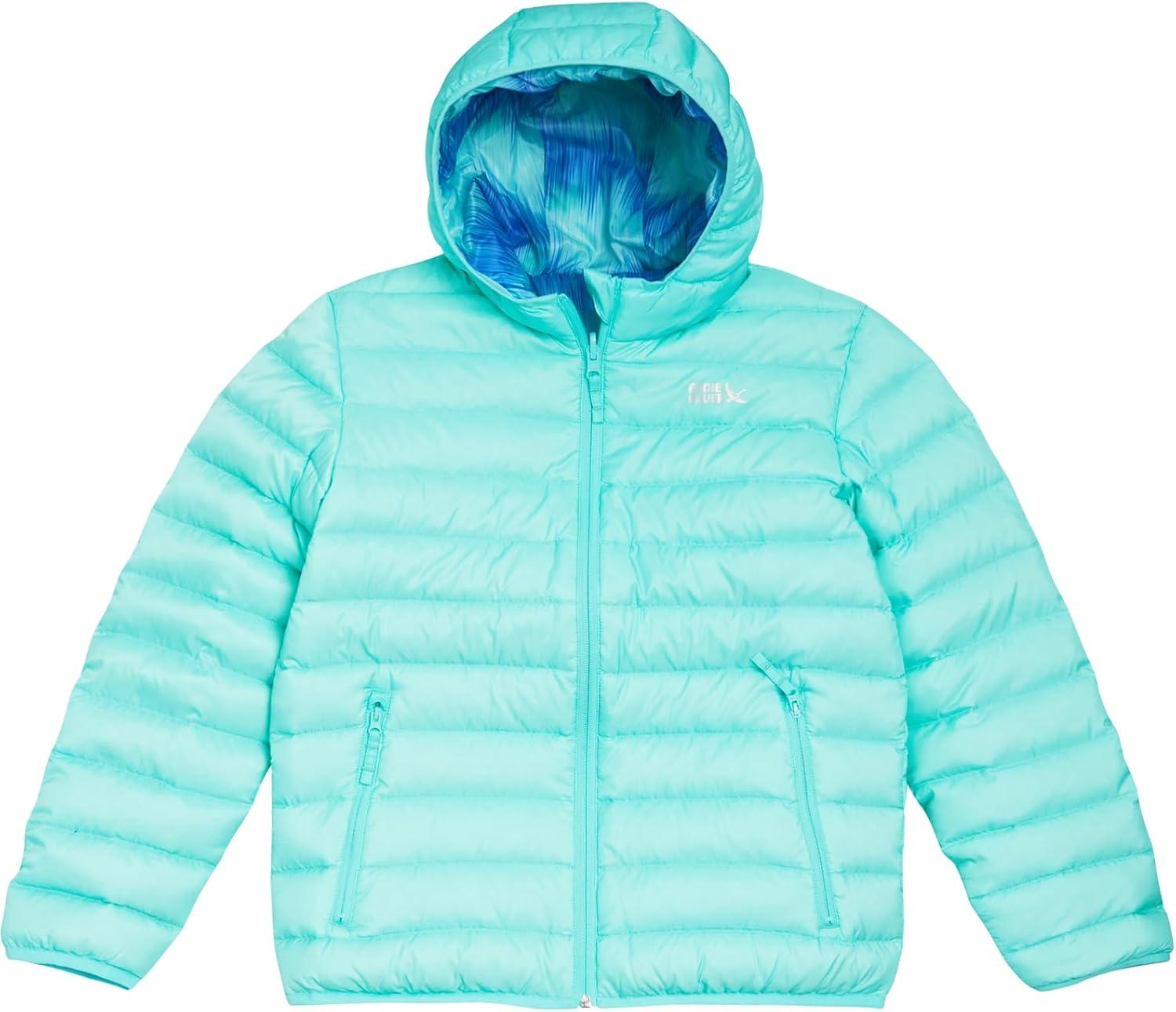 imageEddie Bauer Girls Jacket CirrusLite Weather Resistant Down Coat for Girls Insulated Quilted Bubble Puffer 320Aruba Blue Reversible