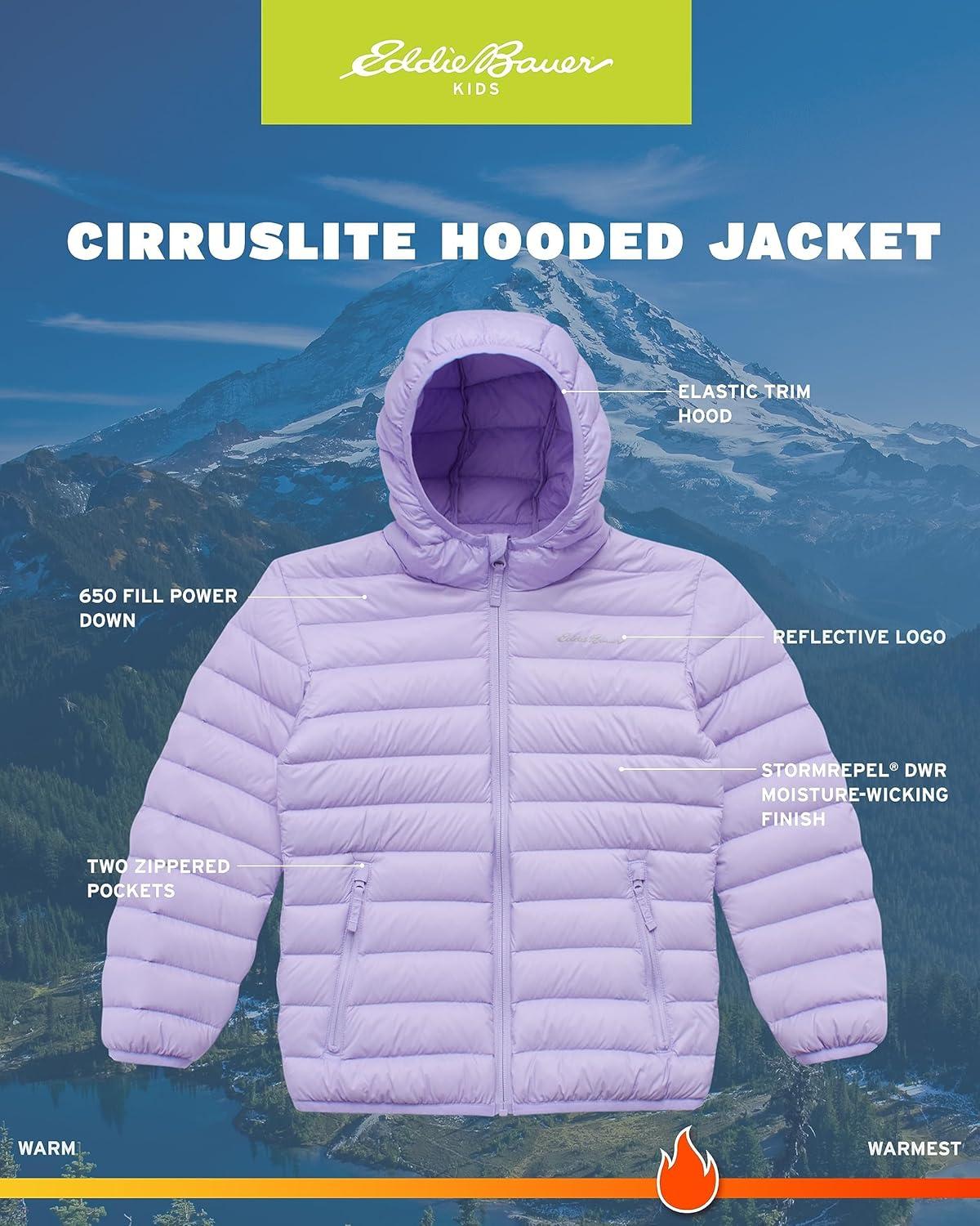 imageEddie Bauer Girls Jacket CirrusLite Weather Resistant Down Coat for Girls Insulated Quilted Bubble Puffer 320Lavender