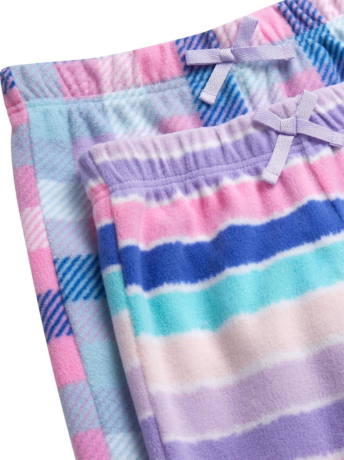 imageEddie Bauer Girls Pajama Set 4 Piece Matching Fleece Graphic Pajama Tops and Pajama Pants for Girls Sizes 514Pastel Lilac