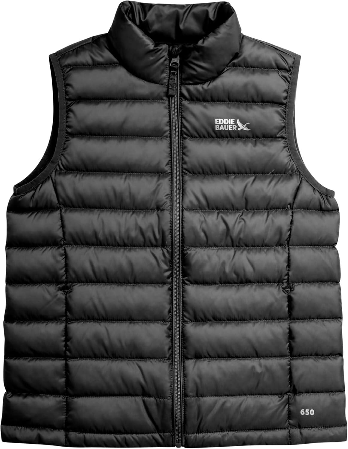 imageEddie Bauer Kids Down Vest CirrusLite Weather Resistant Quilted Bubble Puffer Vest for Boys and Girls 520Black Onyx