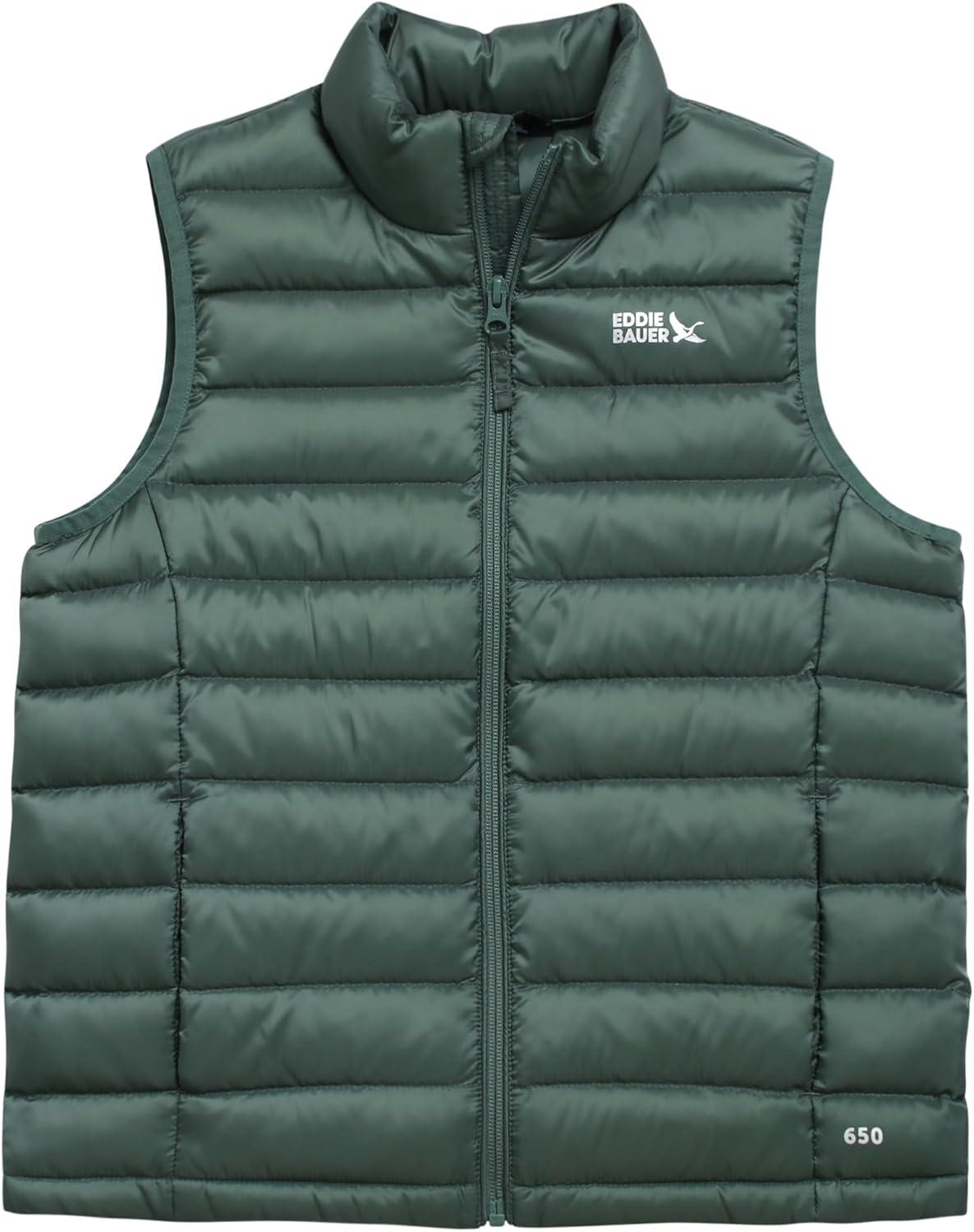 imageEddie Bauer Kids Down Vest CirrusLite Weather Resistant Quilted Bubble Puffer Vest for Boys and Girls 520Dark Forest