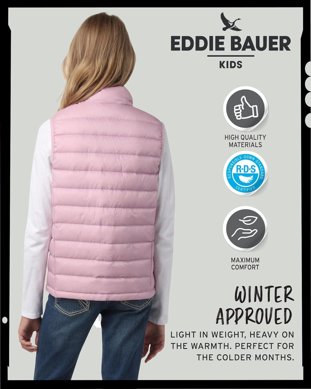 imageEddie Bauer Kids Down Vest CirrusLite Weather Resistant Quilted Bubble Puffer Vest for Boys and Girls 520Keepsake Lilac