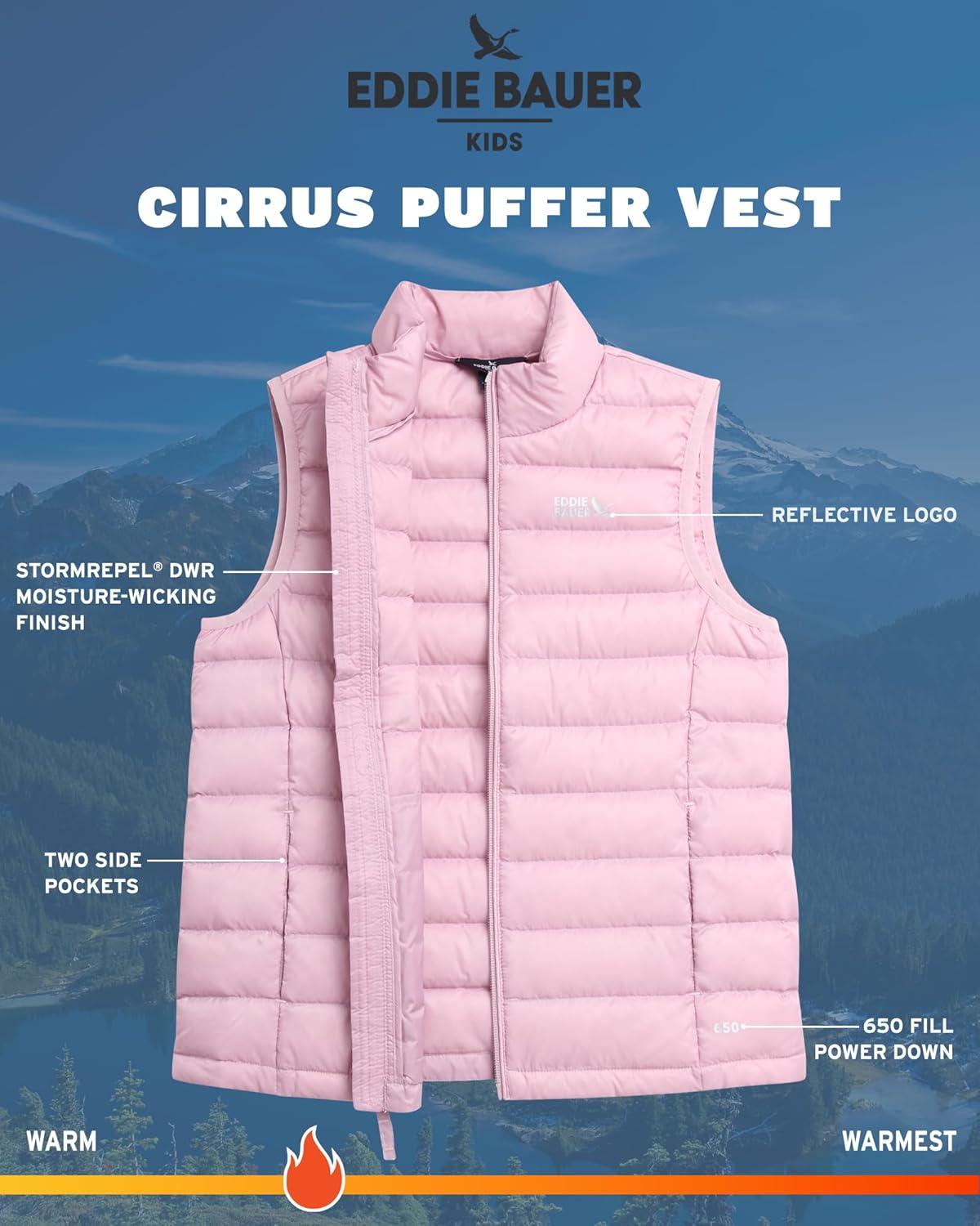 imageEddie Bauer Kids Down Vest CirrusLite Weather Resistant Quilted Bubble Puffer Vest for Boys and Girls 520Keepsake Lilac