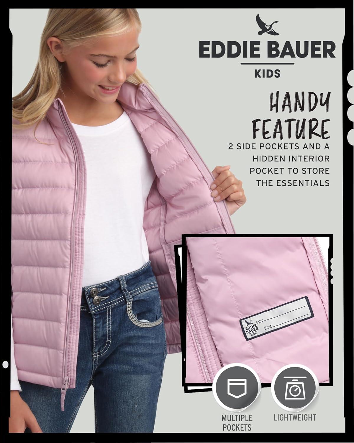 imageEddie Bauer Kids Down Vest CirrusLite Weather Resistant Quilted Bubble Puffer Vest for Boys and Girls 520Keepsake Lilac