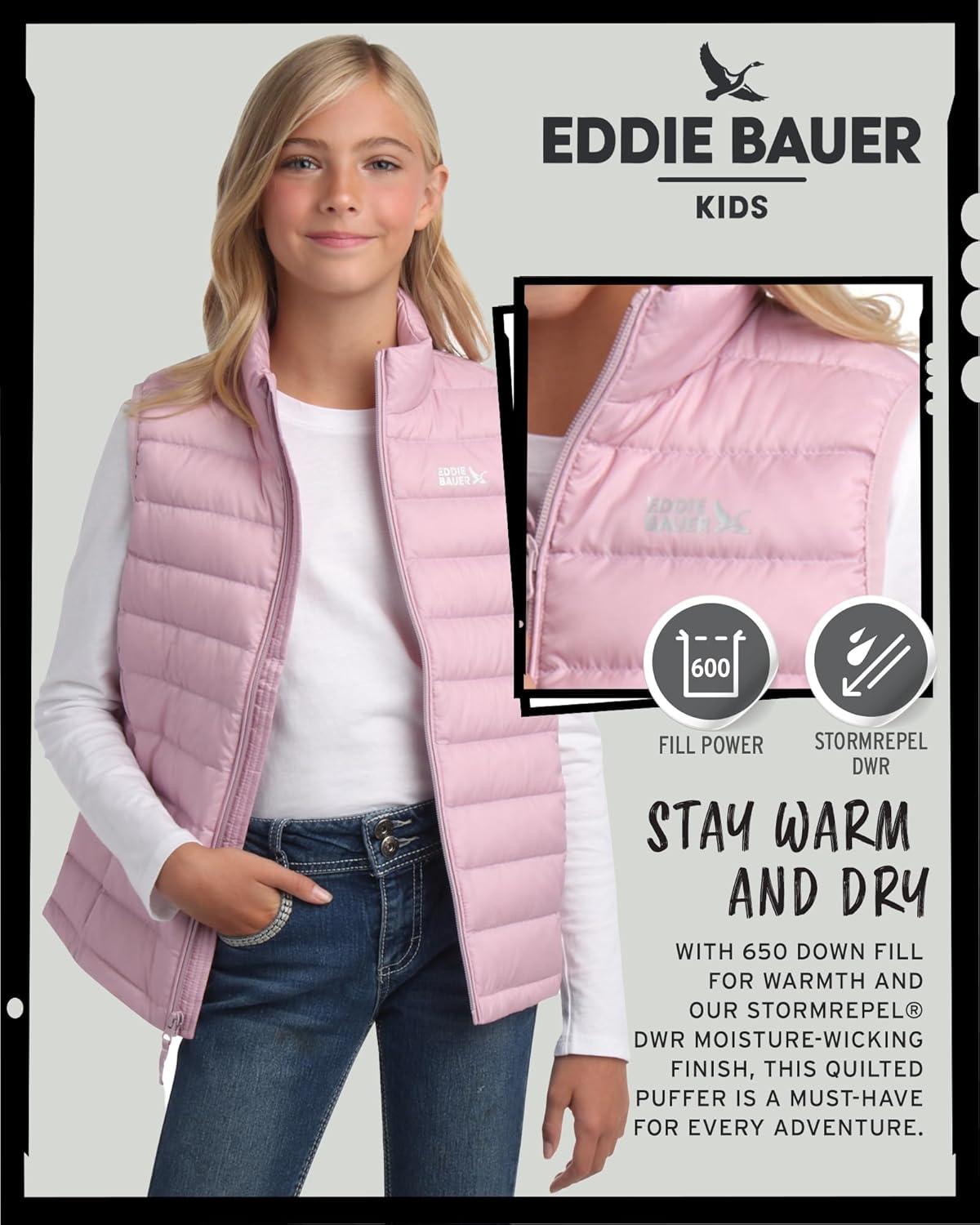 imageEddie Bauer Kids Down Vest CirrusLite Weather Resistant Quilted Bubble Puffer Vest for Boys and Girls 520Keepsake Lilac