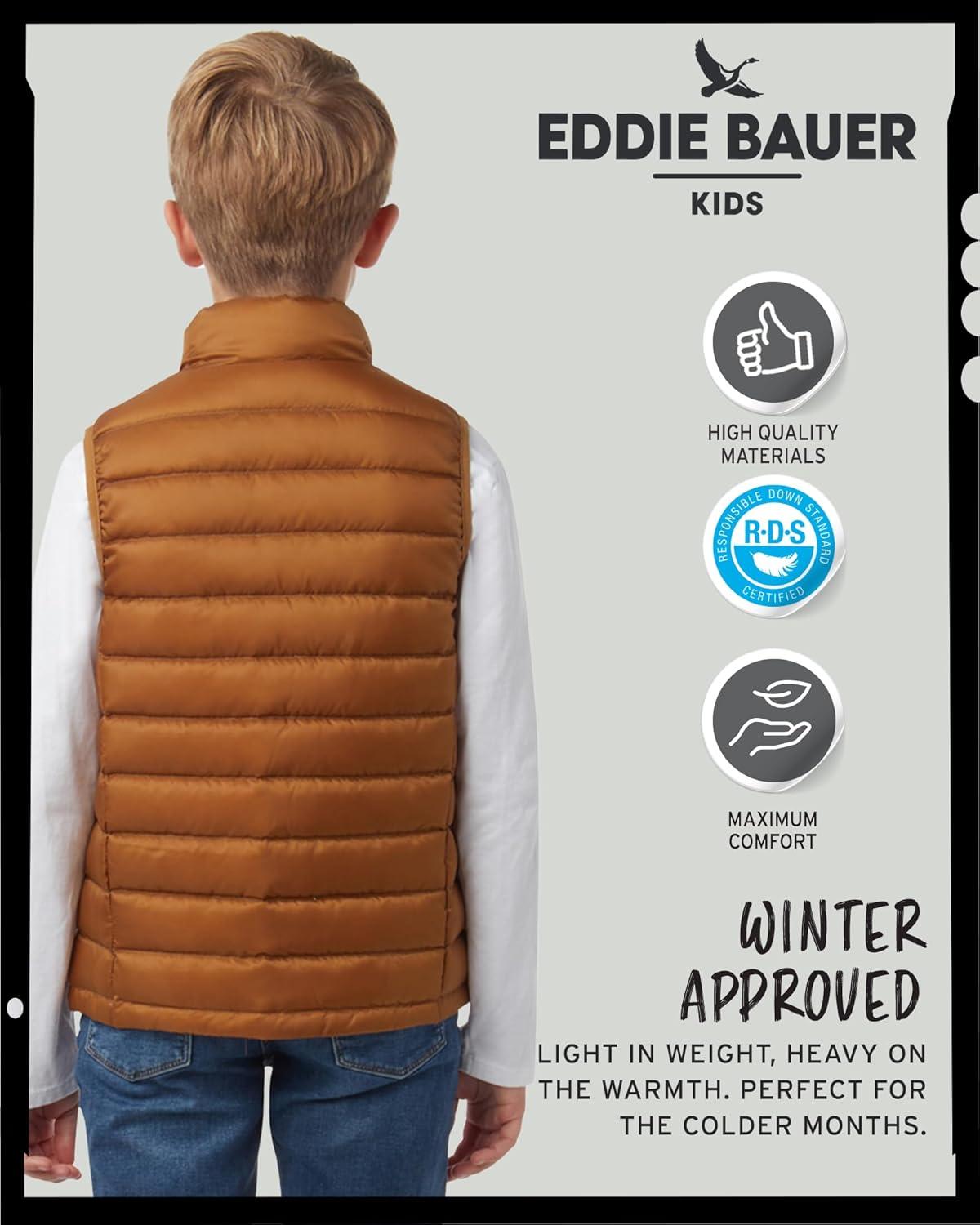imageEddie Bauer Kids Down Vest CirrusLite Weather Resistant Quilted Bubble Puffer Vest for Boys and Girls 520Medal Bronze