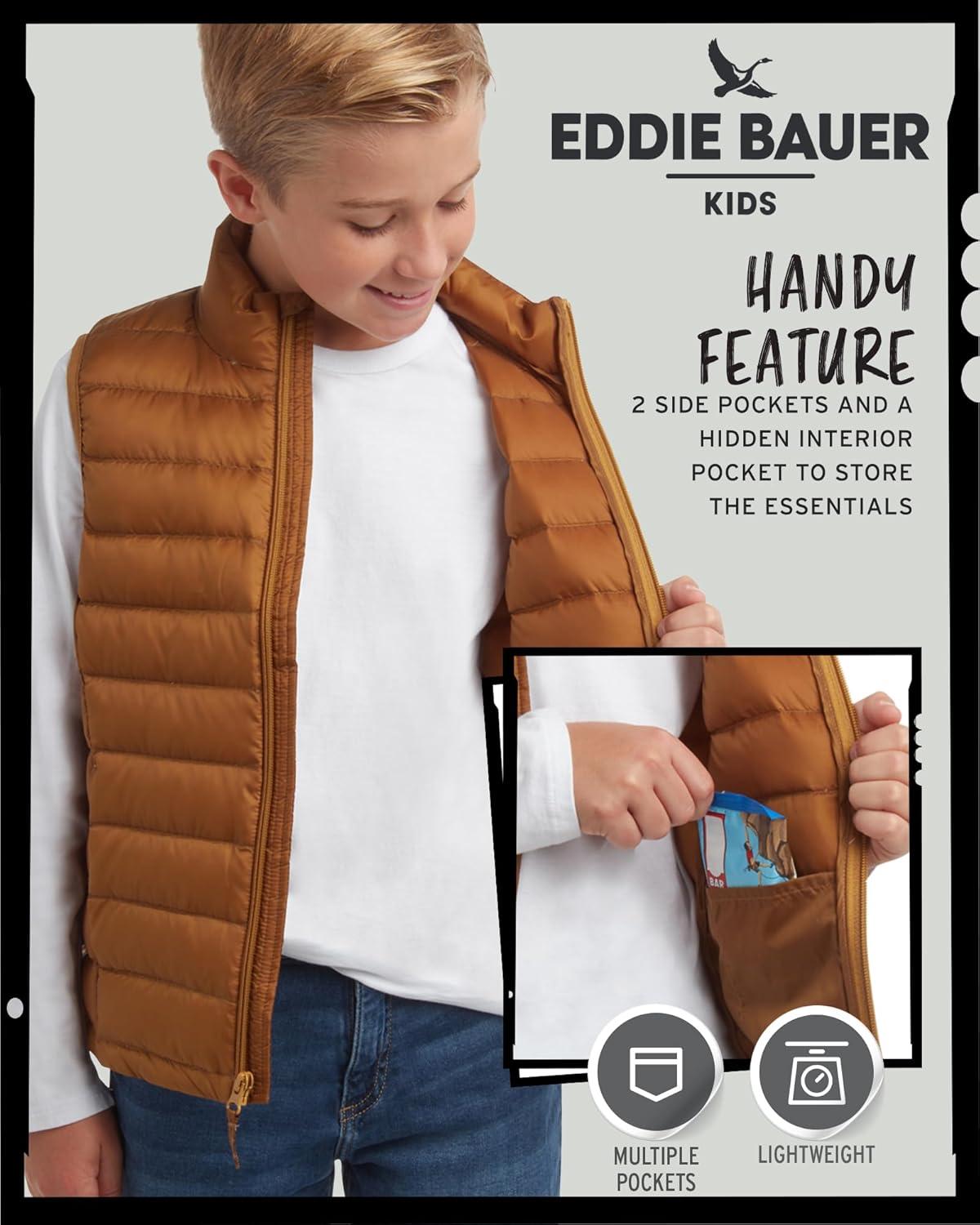 imageEddie Bauer Kids Down Vest CirrusLite Weather Resistant Quilted Bubble Puffer Vest for Boys and Girls 520Medal Bronze