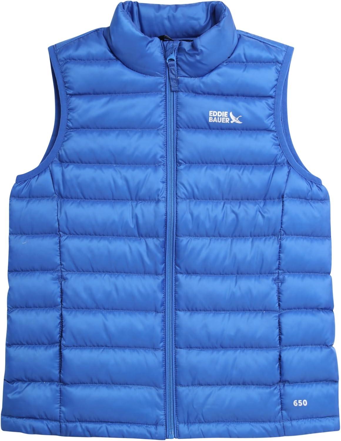 imageEddie Bauer Kids Down Vest CirrusLite Weather Resistant Quilted Bubble Puffer Vest for Boys and Girls 520Nebulas Blue