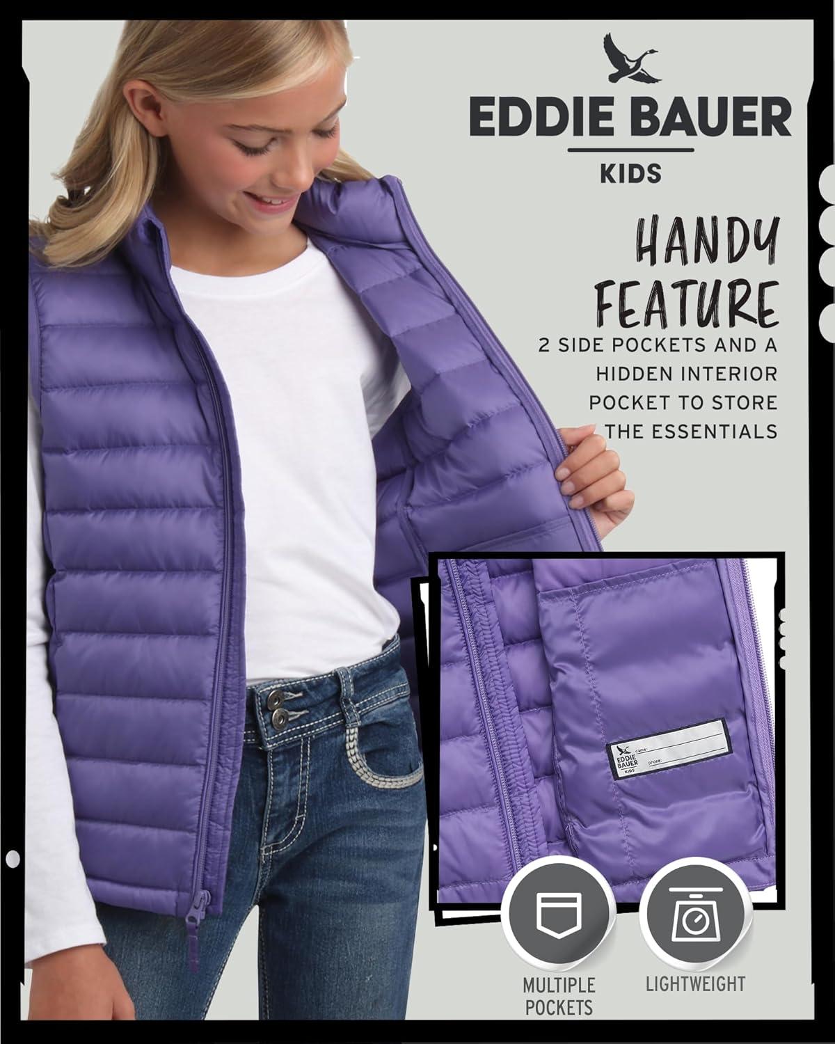 imageEddie Bauer Kids Down Vest CirrusLite Weather Resistant Quilted Bubble Puffer Vest for Boys and Girls 520Veronica