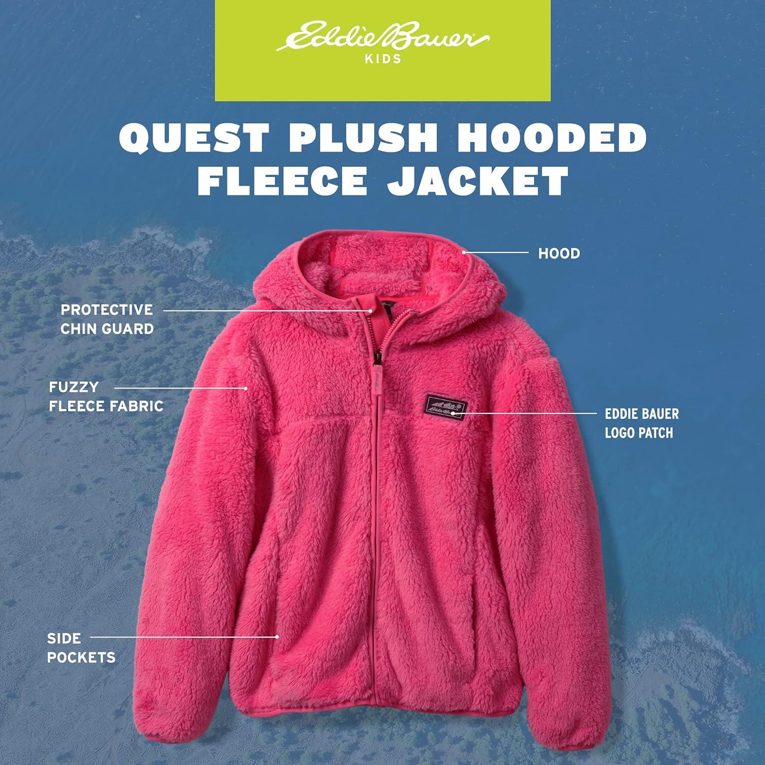 imageEddie Bauer Kids Zip Up Kids Full Zip Ultra Soft Sherpa Fleece Hoodie Sweatshirt for Boys and Girls 520Camelia Rose