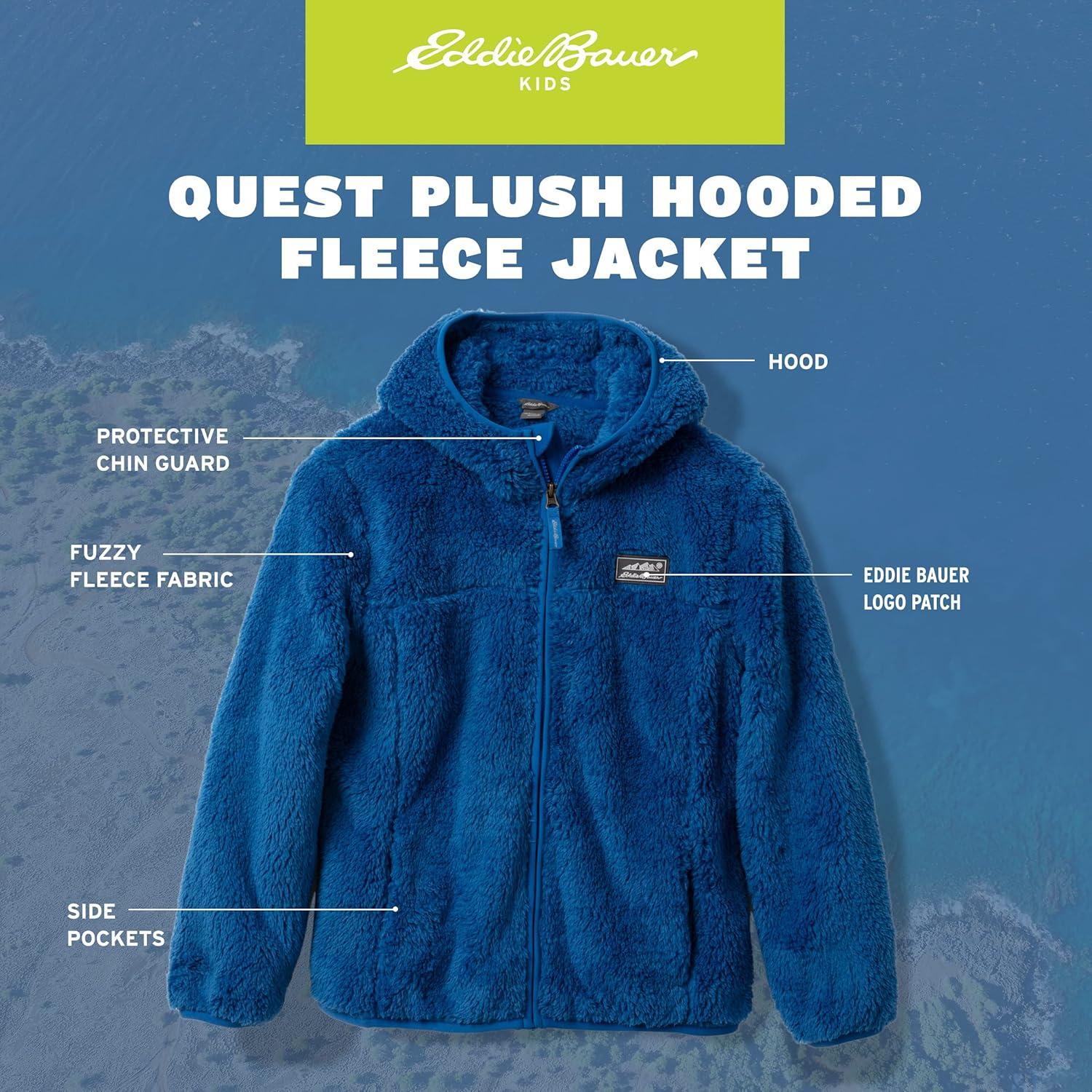 imageEddie Bauer Kids Zip Up Kids Full Zip Ultra Soft Sherpa Fleece Hoodie Sweatshirt for Boys and Girls 520Classic Blue