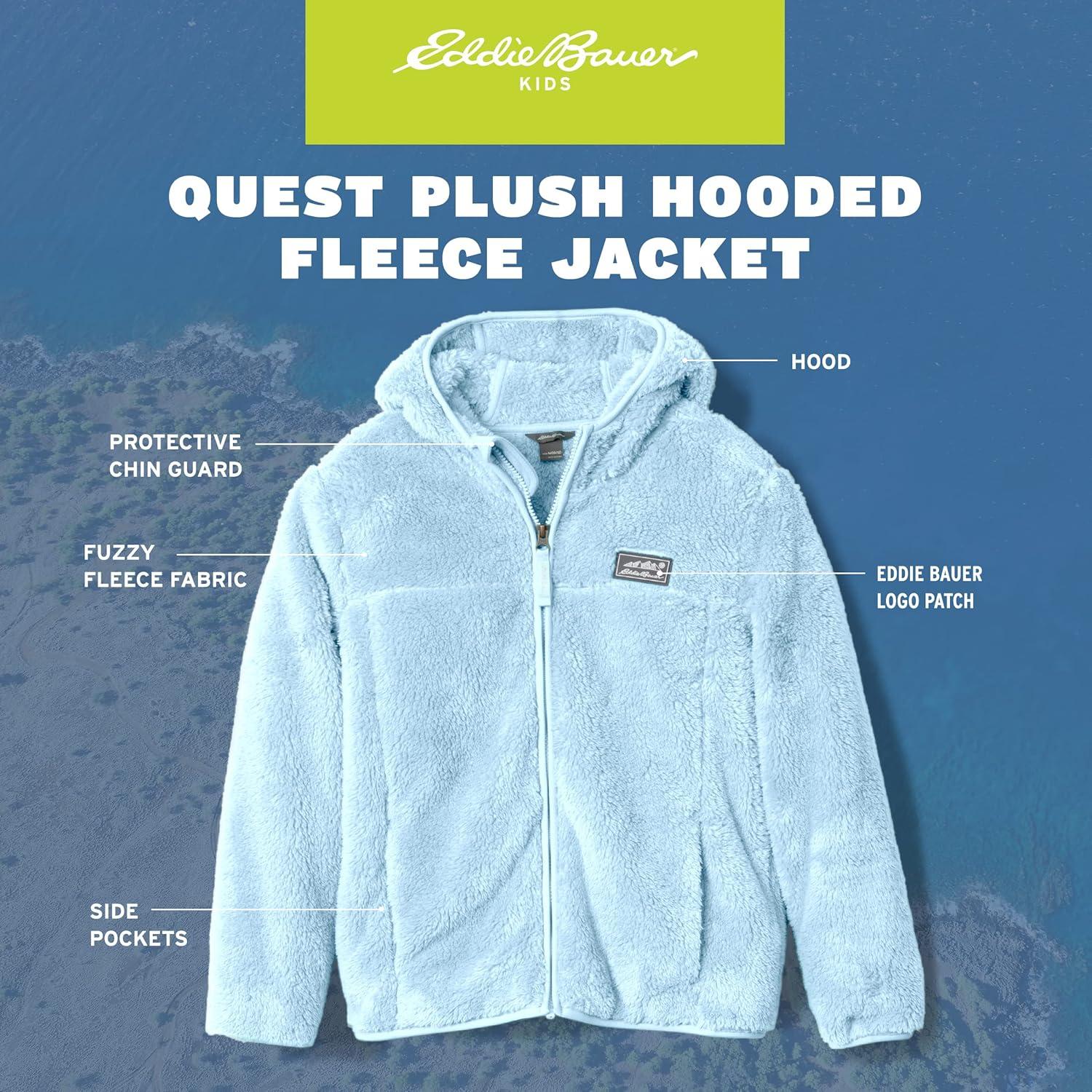 imageEddie Bauer Kids Zip Up Kids Full Zip Ultra Soft Sherpa Fleece Hoodie Sweatshirt for Boys and Girls 520Dream Blue
