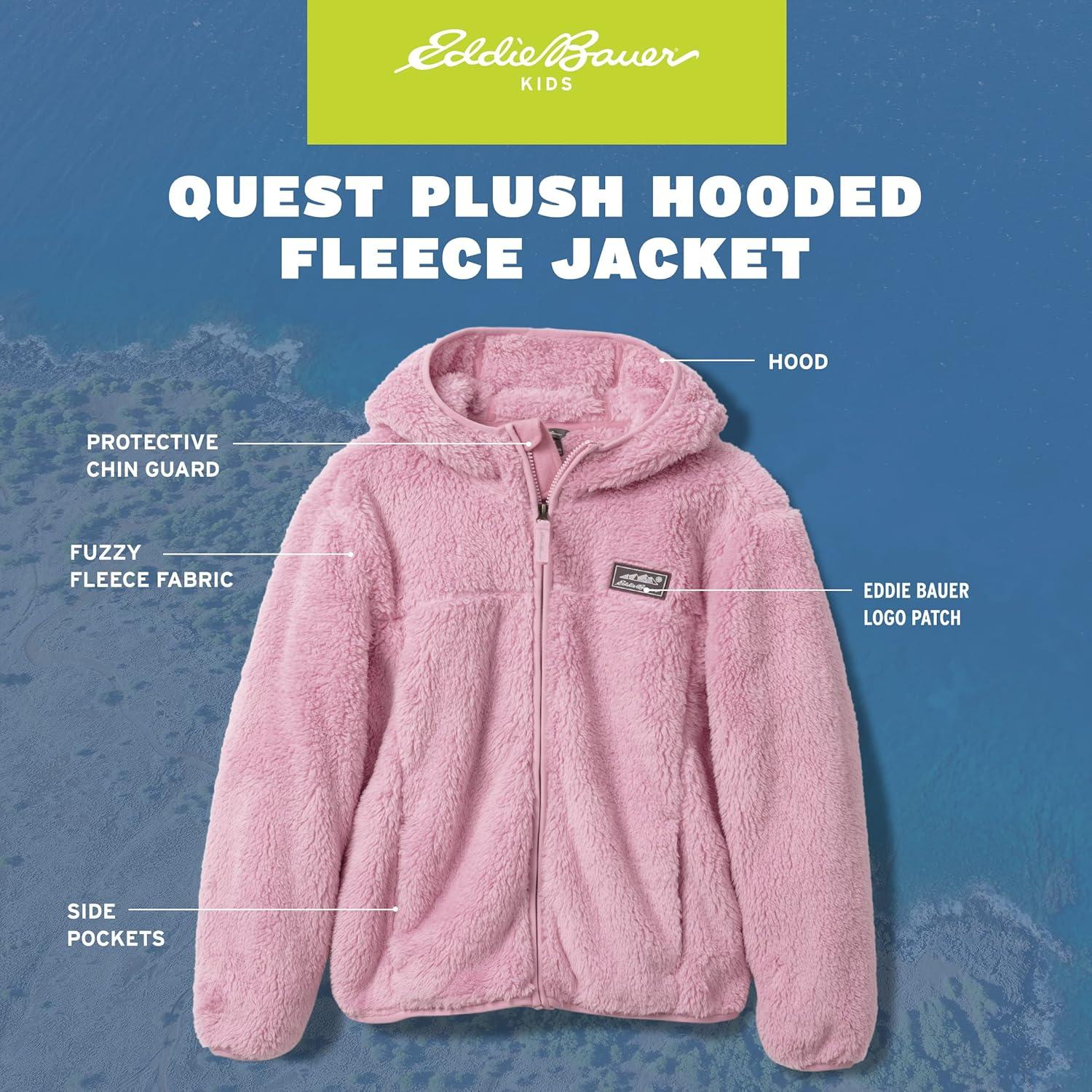 imageEddie Bauer Kids Zip Up Kids Full Zip Ultra Soft Sherpa Fleece Hoodie Sweatshirt for Boys and Girls 520Dusty Pink