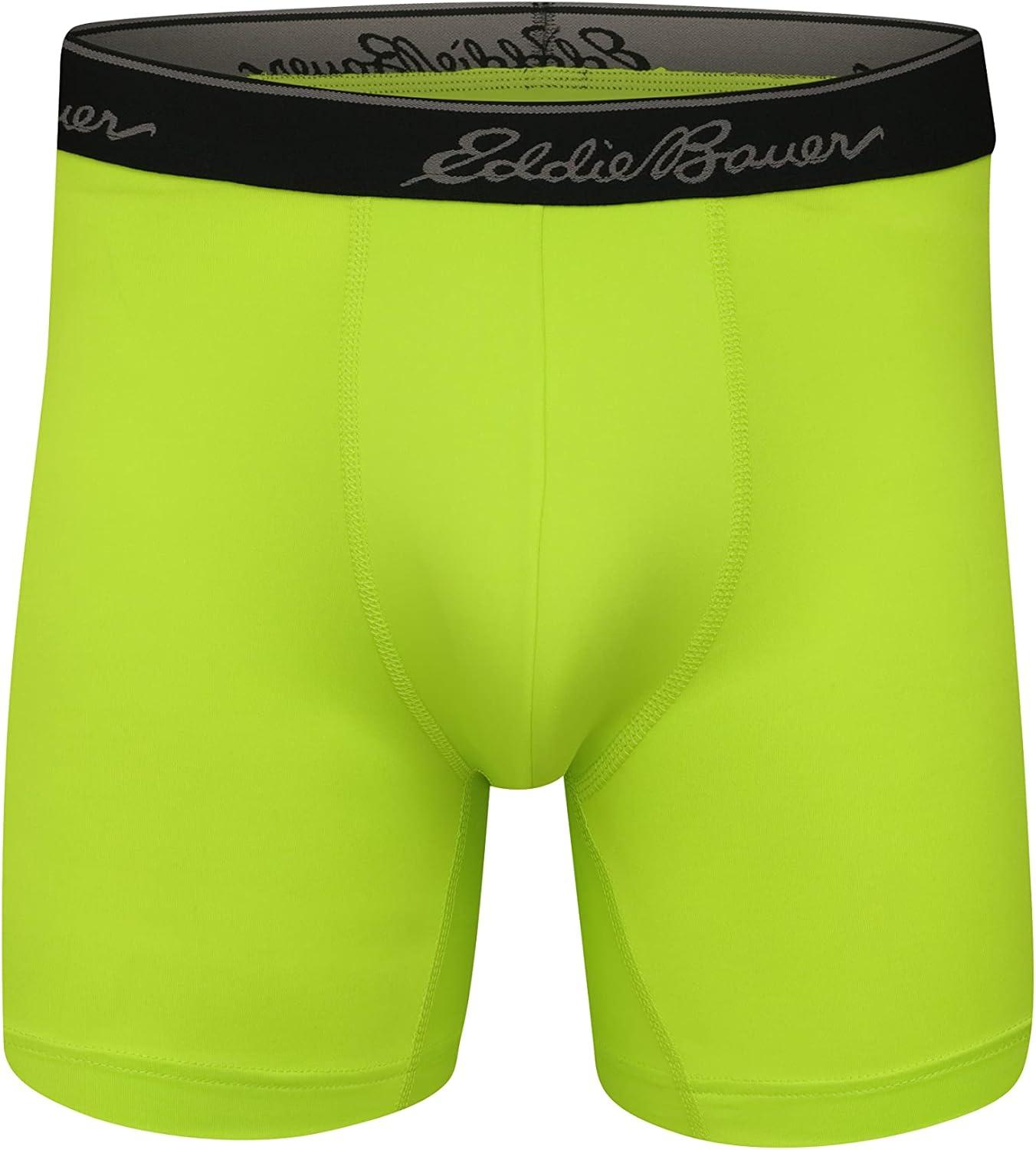 imageEddie Bauer Mens 5quot No Fly Performance Boxer Brief Underwear 3 Pack Or 4 PackBrushed BlackDust IndigoLimeadeDk Loden