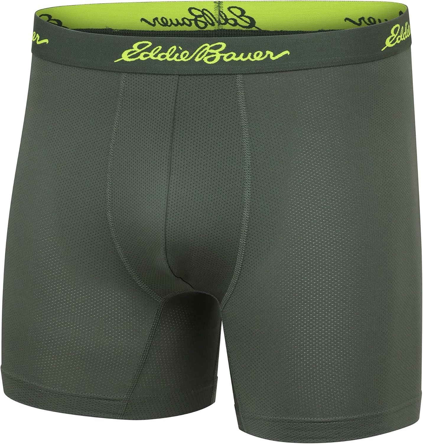 imageEddie Bauer Mens 5quot No Fly Performance Boxer Brief Underwear 3 Pack Or 4 PackMesh Ash GreyCinderDark LodenIndigo