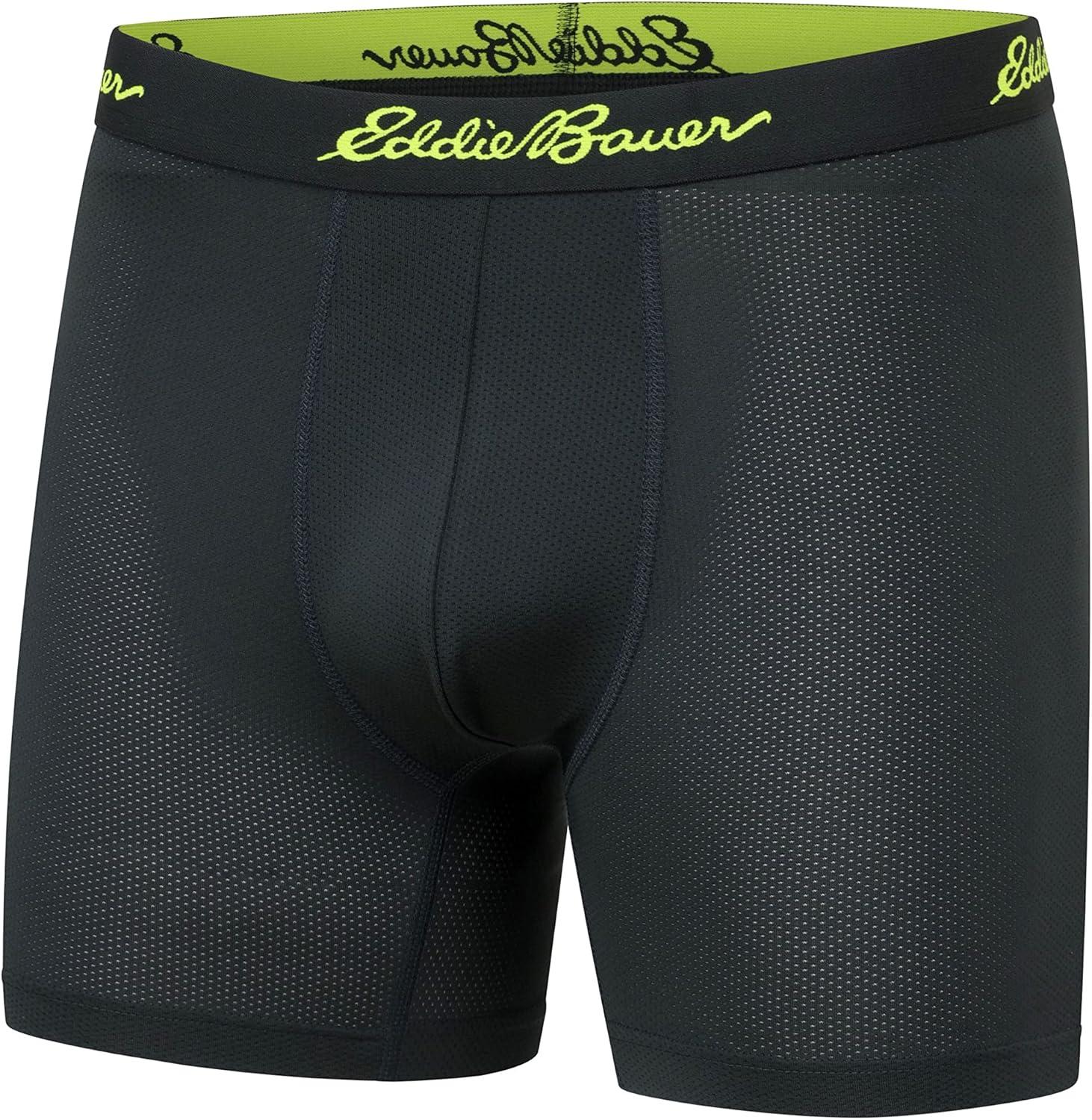 imageEddie Bauer Mens 5quot No Fly Performance Boxer Brief Underwear 3 Pack Or 4 PackMesh BlackPimento RedAscent BlueCinder