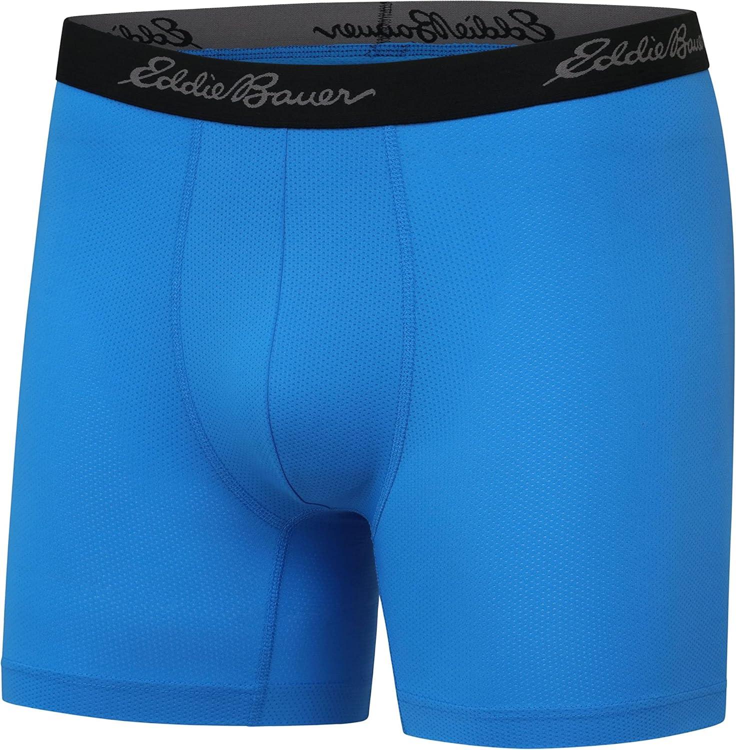 imageEddie Bauer Mens 5quot No Fly Performance Boxer Brief Underwear 3 Pack Or 4 PackMesh BlackPimento RedAscent BlueCinder