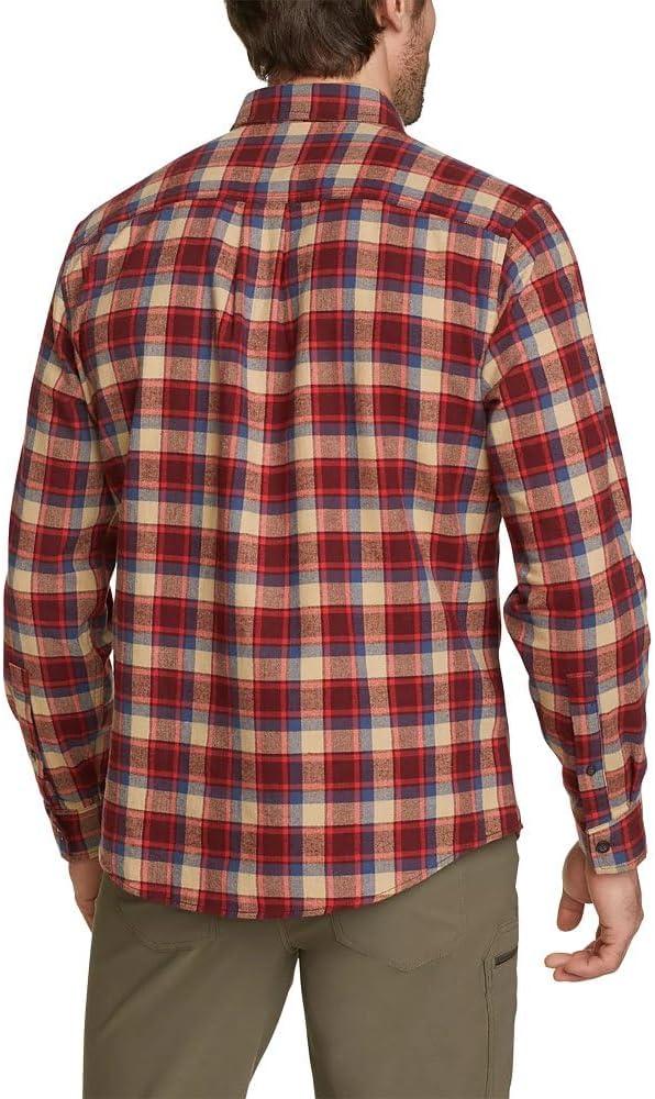imageEddie Bauer Mens Favorite Classic Fit FlannelPlaidBurgundy