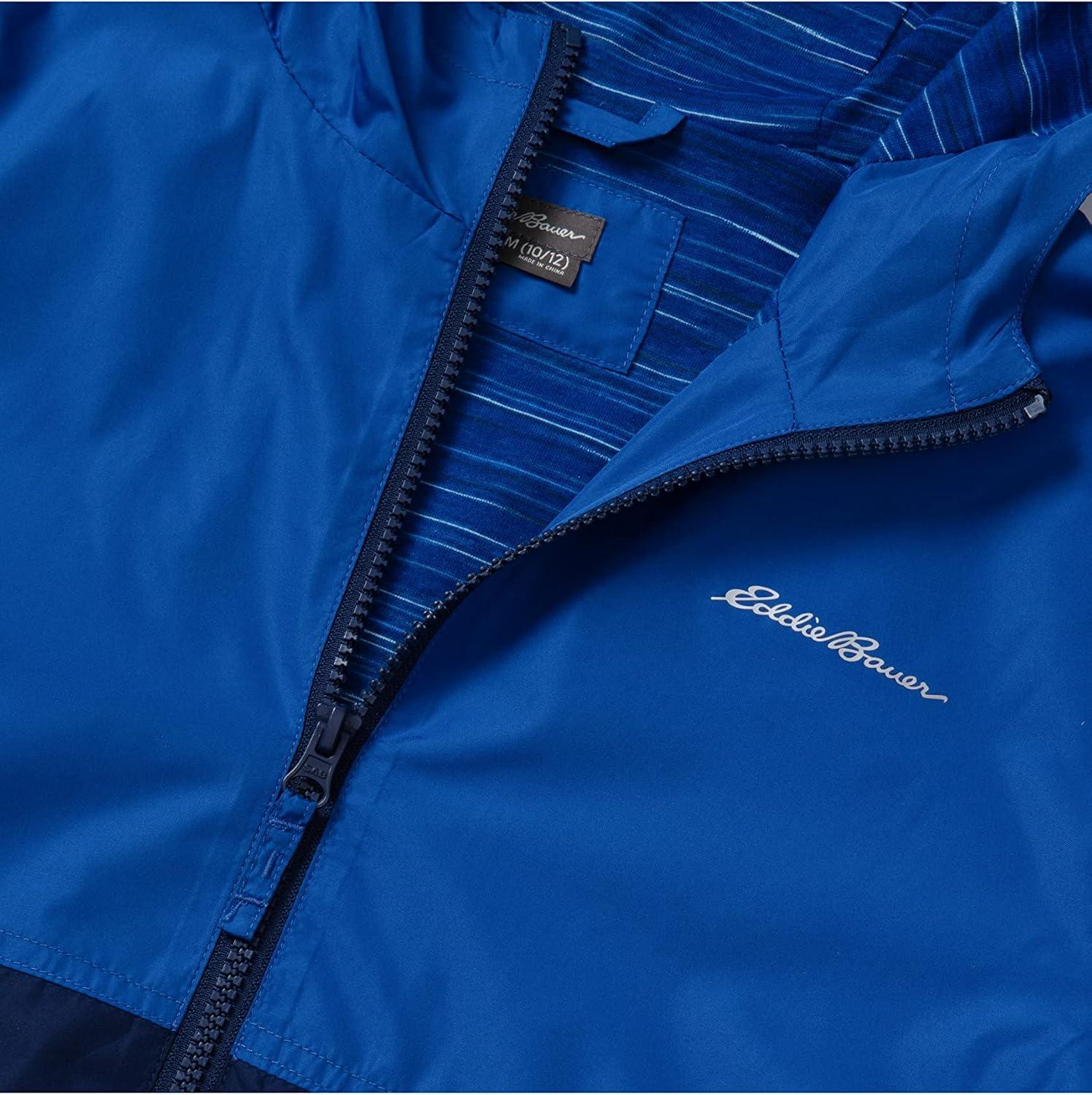 imageEddie Bauer Rain Jacket Hooded Anorak Rain Coats for Kids Lightweight Waterproof Rain Jacket for Boys and Girls XXSXLNautical Blue