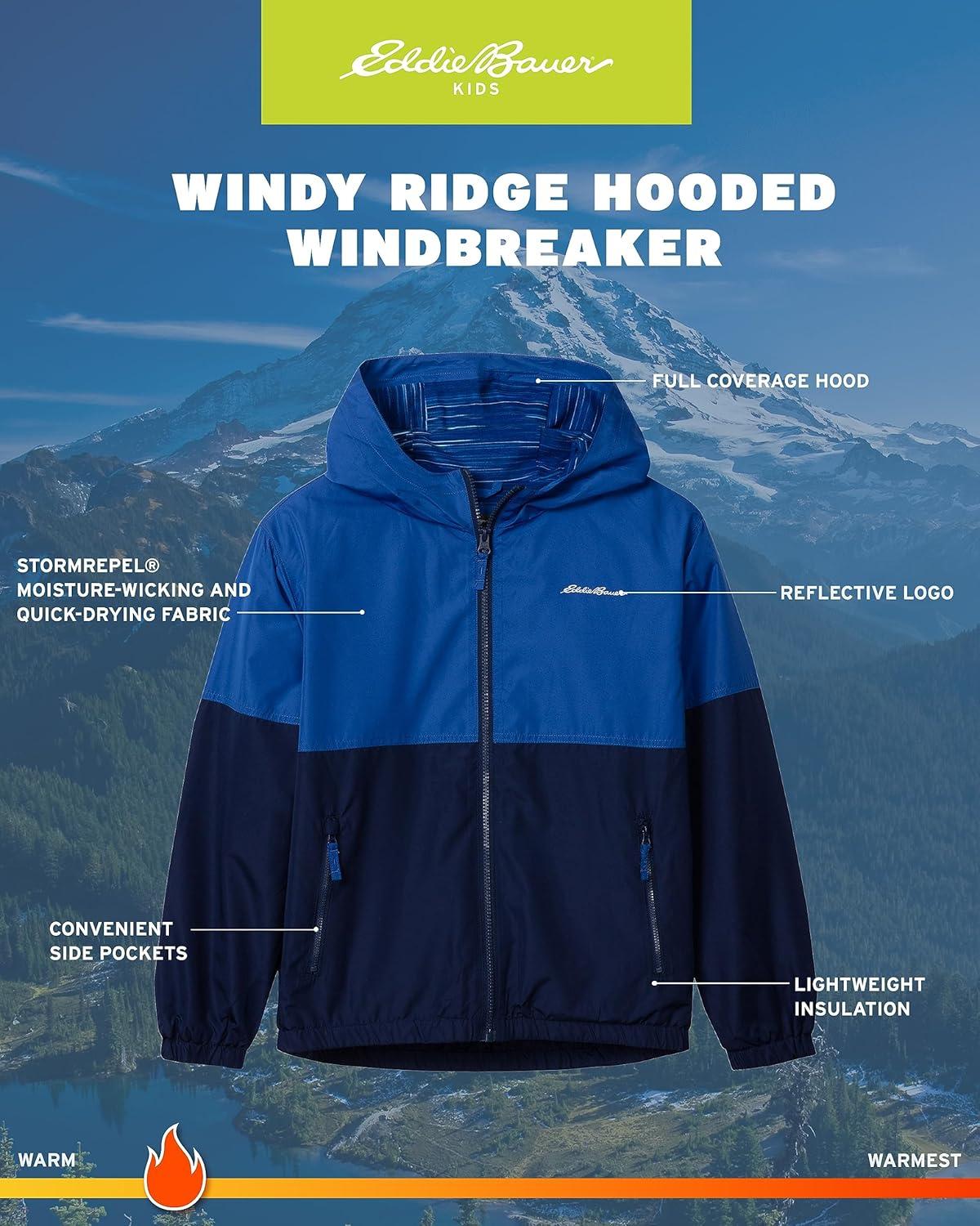 imageEddie Bauer Rain Jacket Hooded Anorak Rain Coats for Kids Lightweight Waterproof Rain Jacket for Boys and Girls XXSXLNautical Blue