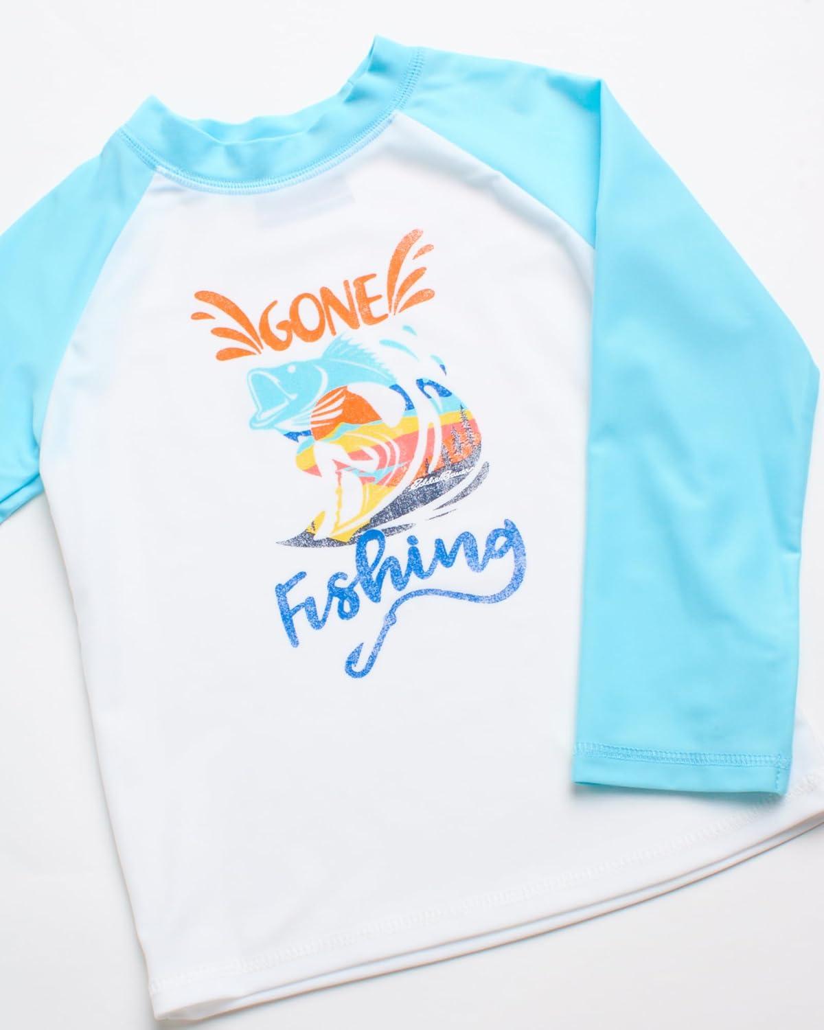 imageEddie Bauer Toddler Boys Rash Guard Set 2 Piece UPF 50 Quick Dry Swim Shirt and Trunks Baby Boy Swimsuit Sizes 2T4TWhite