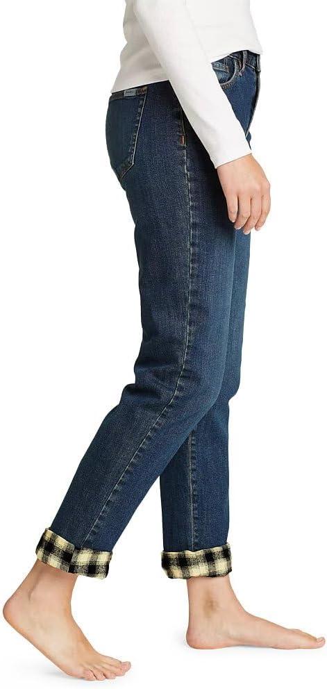 imageEddie Bauer Womens Boyfriend FlannelLined JeansRinsed