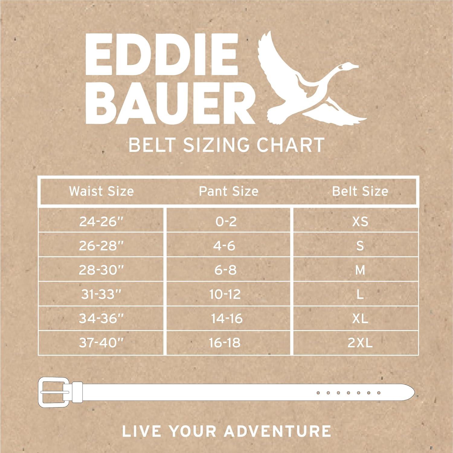 imageEddie Bauer Womens Casual Leather Belts with Durable Metal BuckleCenter Bar Woven Brown