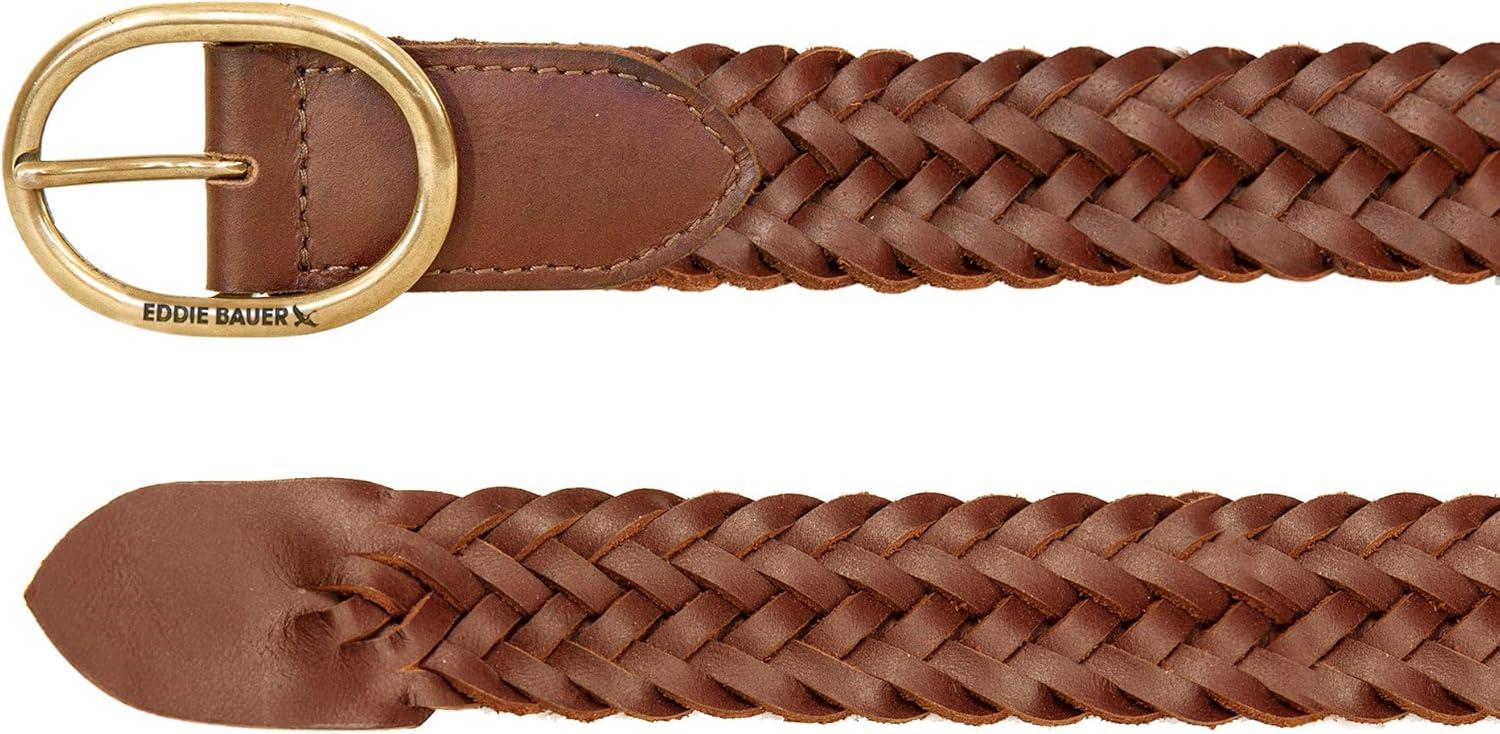 imageEddie Bauer Womens Casual Leather Belts with Durable Metal BuckleCenter Bar Woven Tan