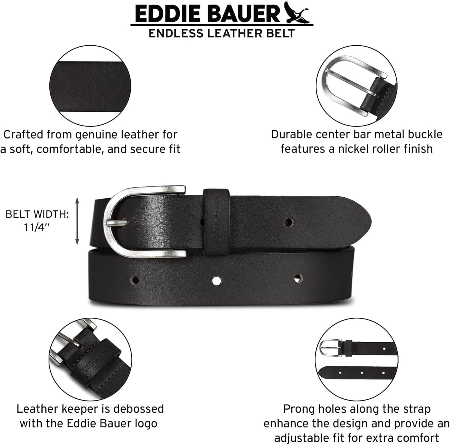 imageEddie Bauer Womens Casual Leather Belts with Durable Metal BuckleEndless Leather Black