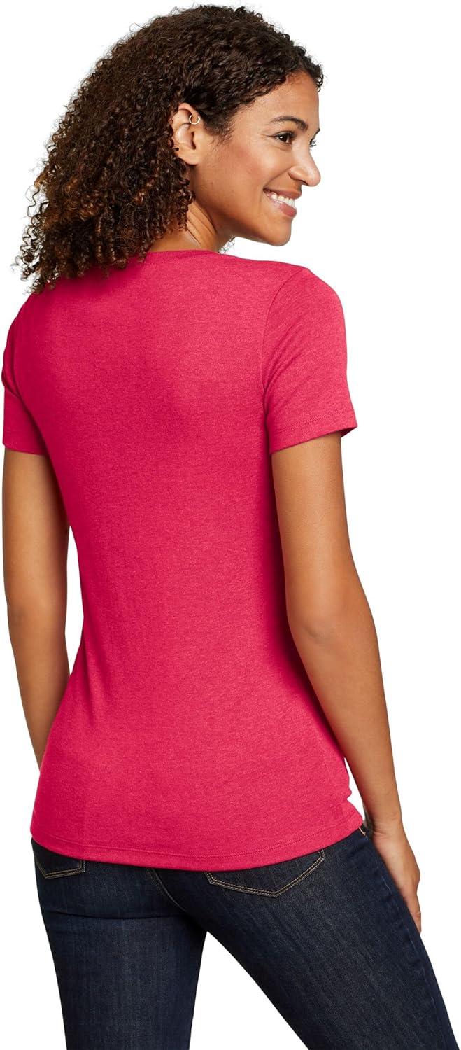 imageEddie Bauer Womens Favorite ShortSleeve VNeck TShirtMagenta