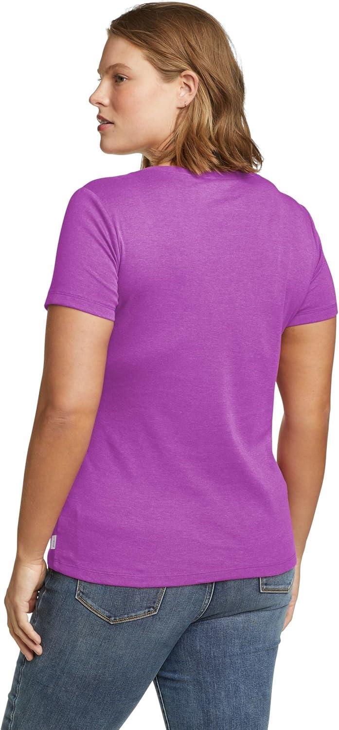 imageEddie Bauer Womens Favorite ShortSleeve VNeck TShirtRoyalplum