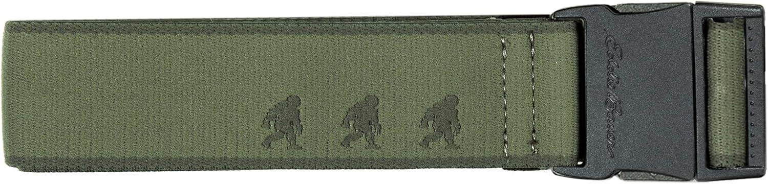 imageEddie Bauer mens Mens Active Stretch Webbing Belts With Quick Release Buckle Multiple Colors One Size Fits MostGreen Sasquatch