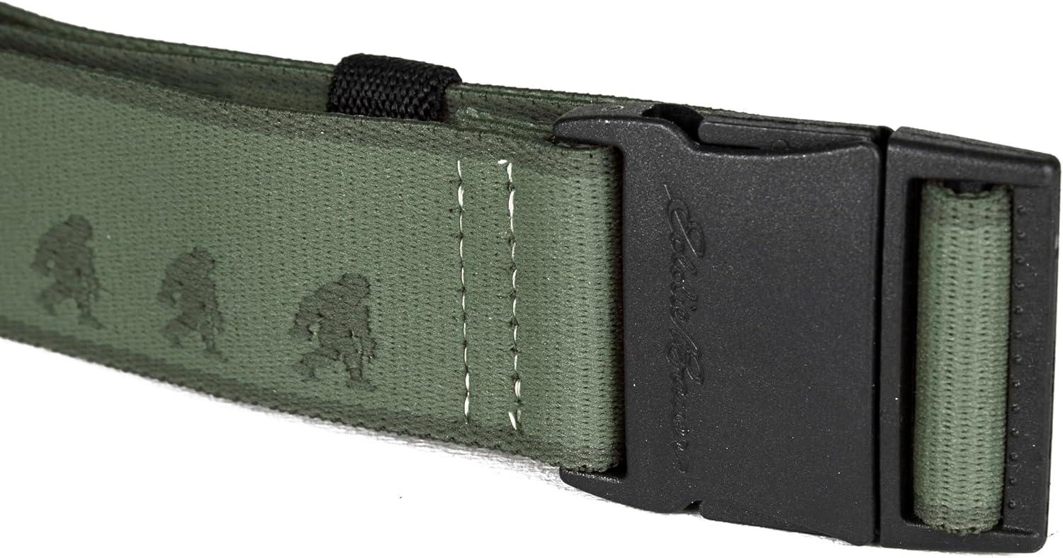 imageEddie Bauer mens Mens Active Stretch Webbing Belts With Quick Release Buckle Multiple Colors One Size Fits MostGreen Sasquatch