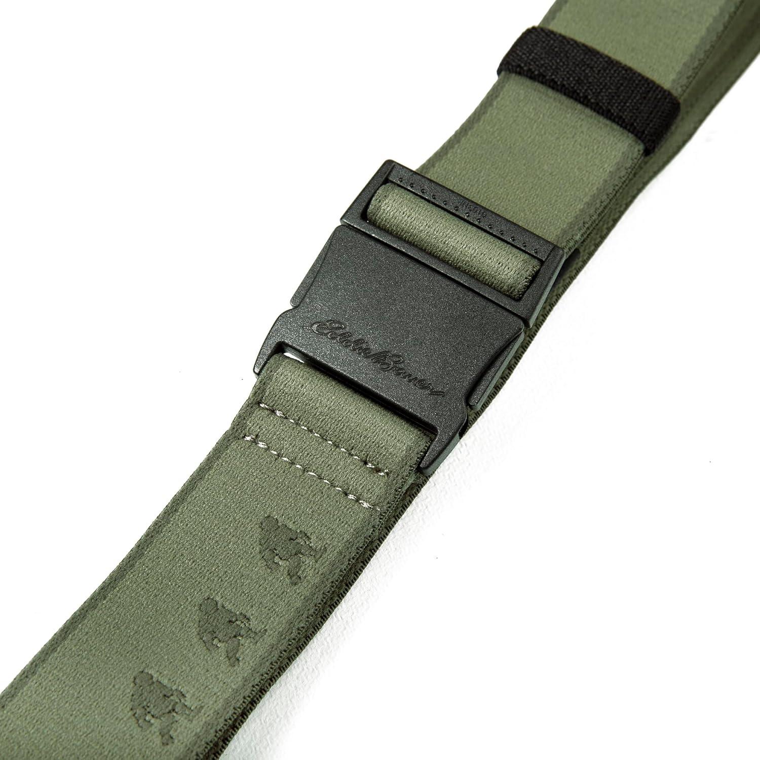 imageEddie Bauer mens Mens Active Stretch Webbing Belts With Quick Release Buckle Multiple Colors One Size Fits MostGreen Sasquatch