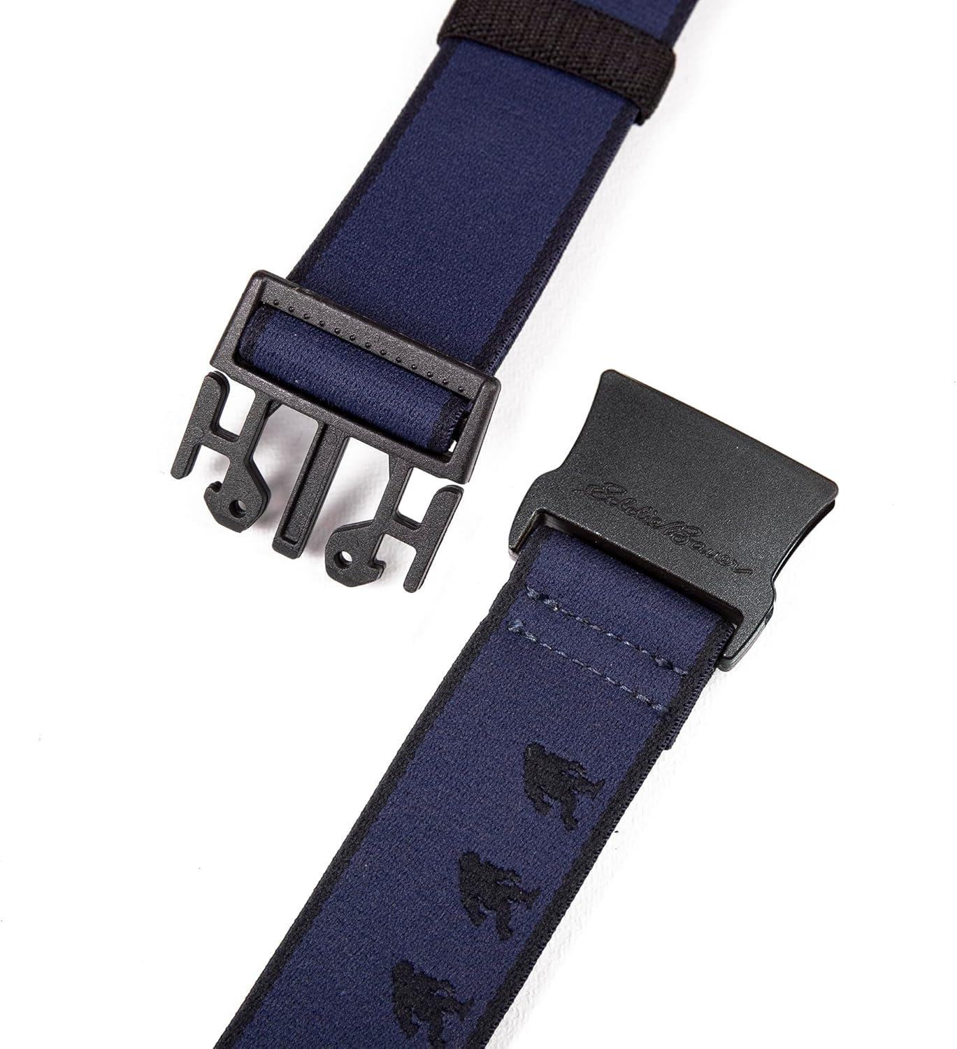 imageEddie Bauer mens Mens Active Stretch Webbing Belts With Quick Release Buckle Multiple Colors One Size Fits MostIndigo Sasquatch