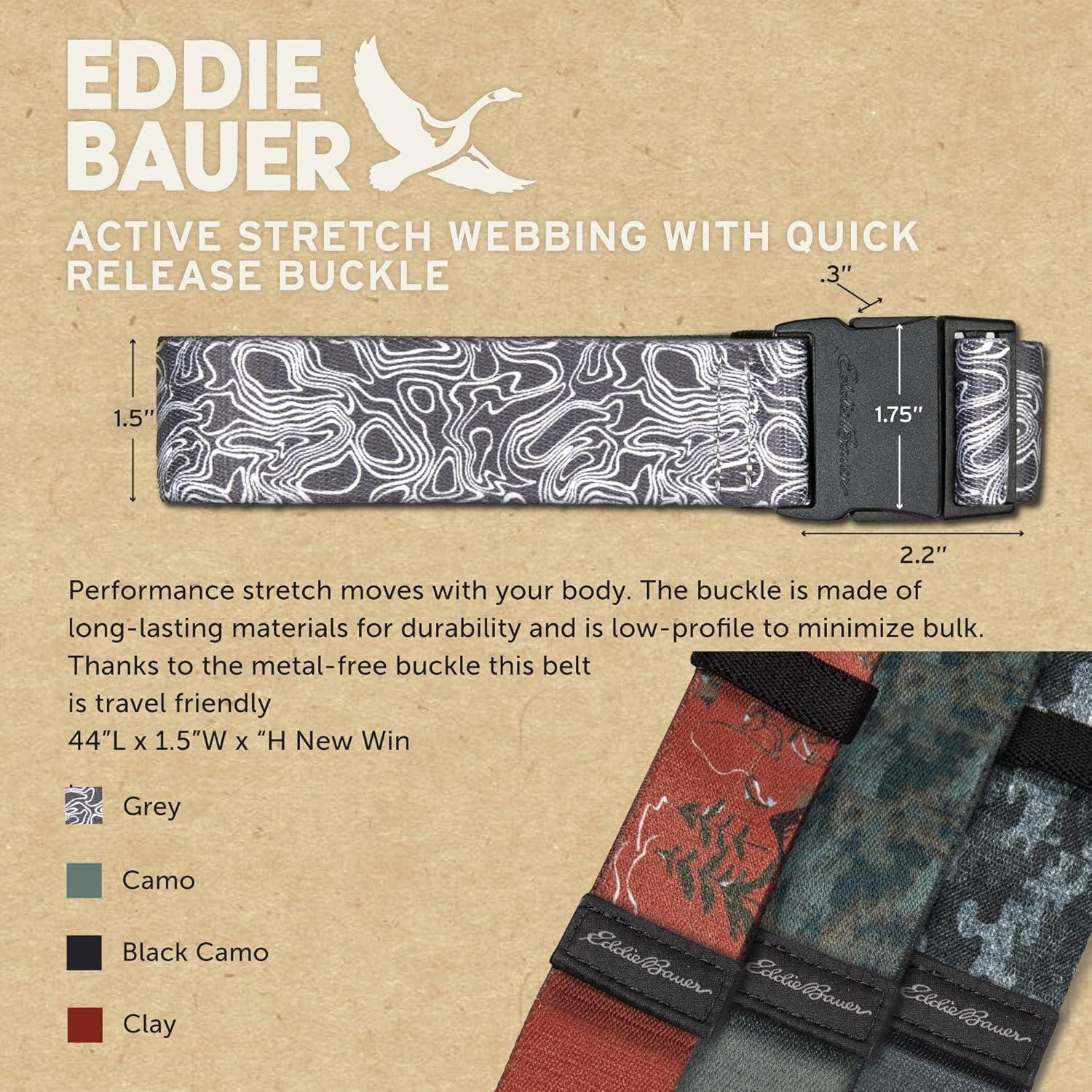 imageEddie Bauer mens Mens Active Stretch Webbing Belts With Quick Release Buckle Multiple Colors One Size Fits MostSage