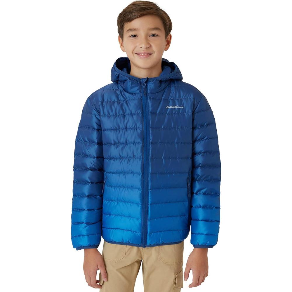 imageEddie Bauer Boys Jacket  CirrusLite Weather Resistant Down Coat for Boys  Insulated Quilted Bubble Puffer 320Cobalt