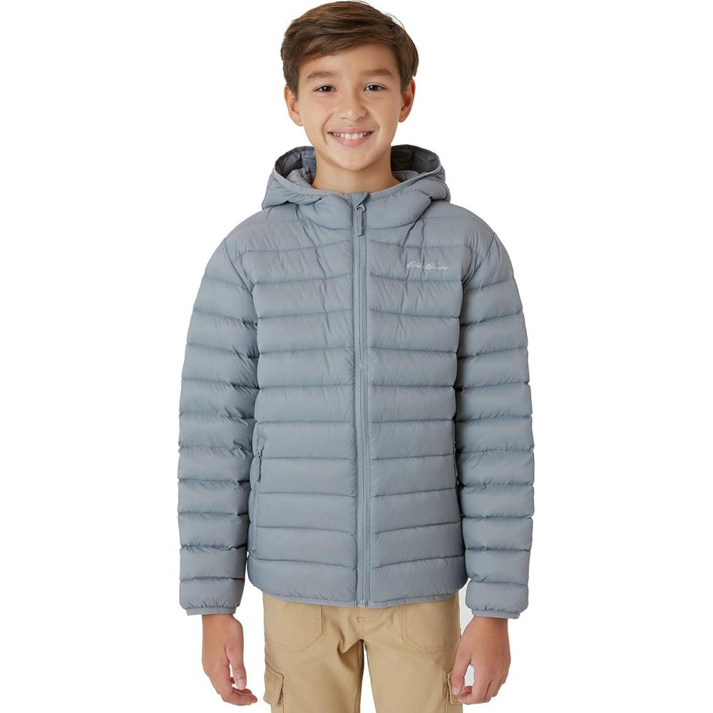 imageEddie Bauer Boys Jacket  CirrusLite Weather Resistant Down Coat for Boys  Insulated Quilted Bubble Puffer 320Grey