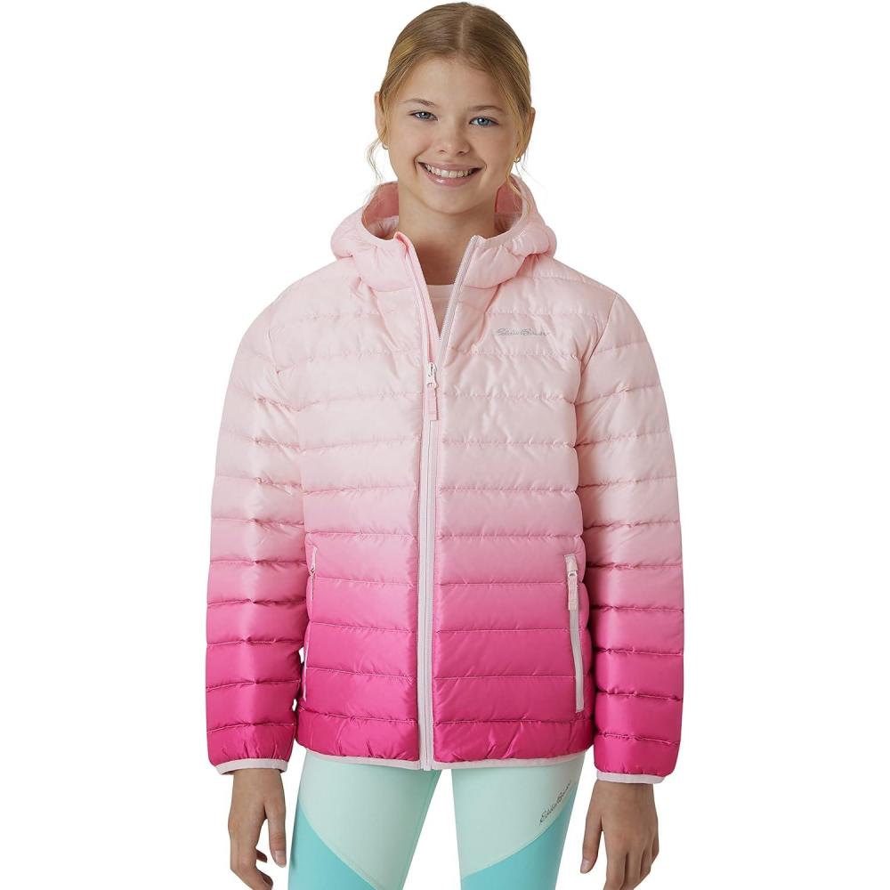 imageEddie Bauer Girls Jacket CirrusLite Weather Resistant Down Coat for Girls Insulated Quilted Bubble Puffer 320Blush