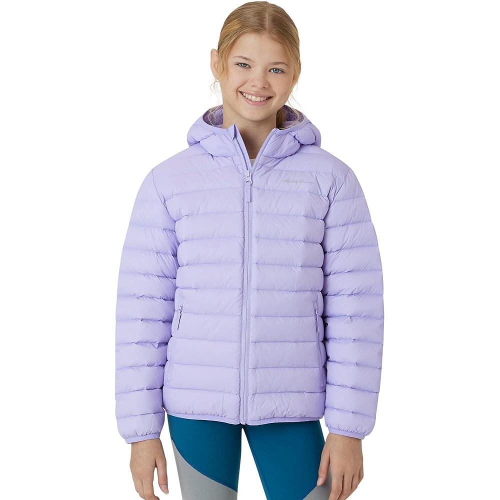 imageEddie Bauer Girls Jacket CirrusLite Weather Resistant Down Coat for Girls Insulated Quilted Bubble Puffer 320Lavender