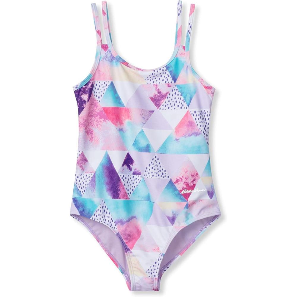 imageEddie Bauer Girls Swimsuit  UPF 50 Sun Protection Quick Dry OnePiece Swimsuit for Girls Summer Bathing Suit XSXLPastel Lilac