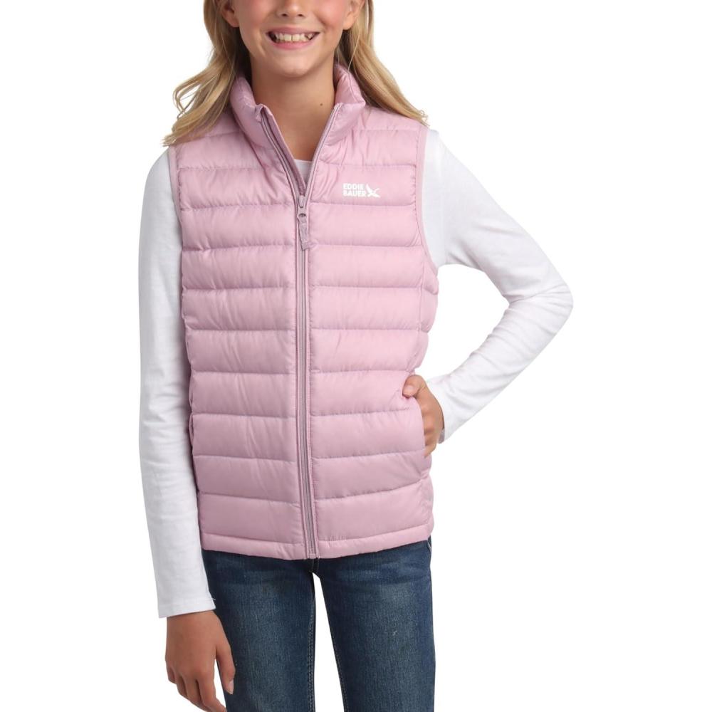 imageEddie Bauer Kids Down Vest CirrusLite Weather Resistant Quilted Bubble Puffer Vest for Boys and Girls 520Keepsake Lilac