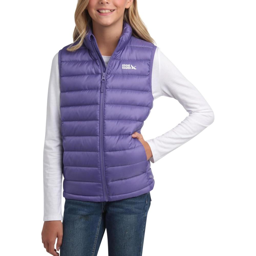 imageEddie Bauer Kids Down Vest CirrusLite Weather Resistant Quilted Bubble Puffer Vest for Boys and Girls 520Veronica