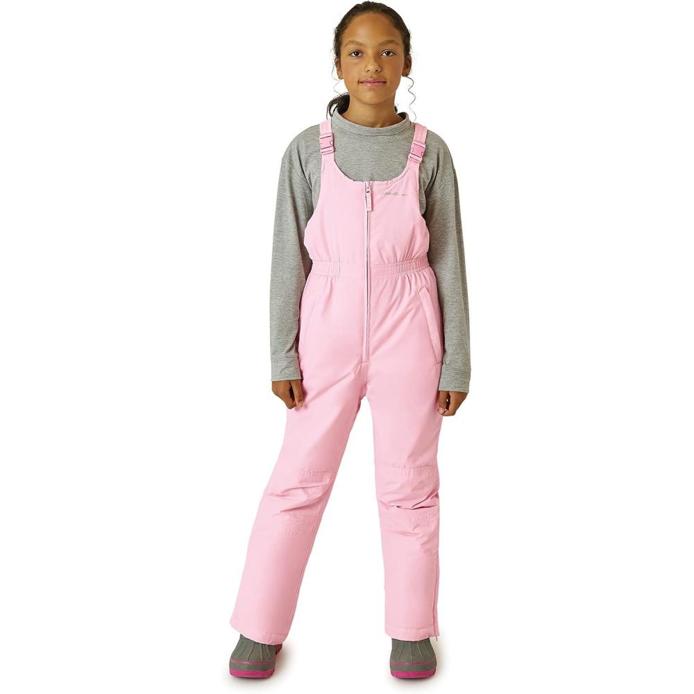 imageEddie Bauer Kids Snow Bib  Insulated Waterproof Kids Snow Suit  Cozy Outdoor Activewear Overalls for Girls and Boys 316Soft Pink