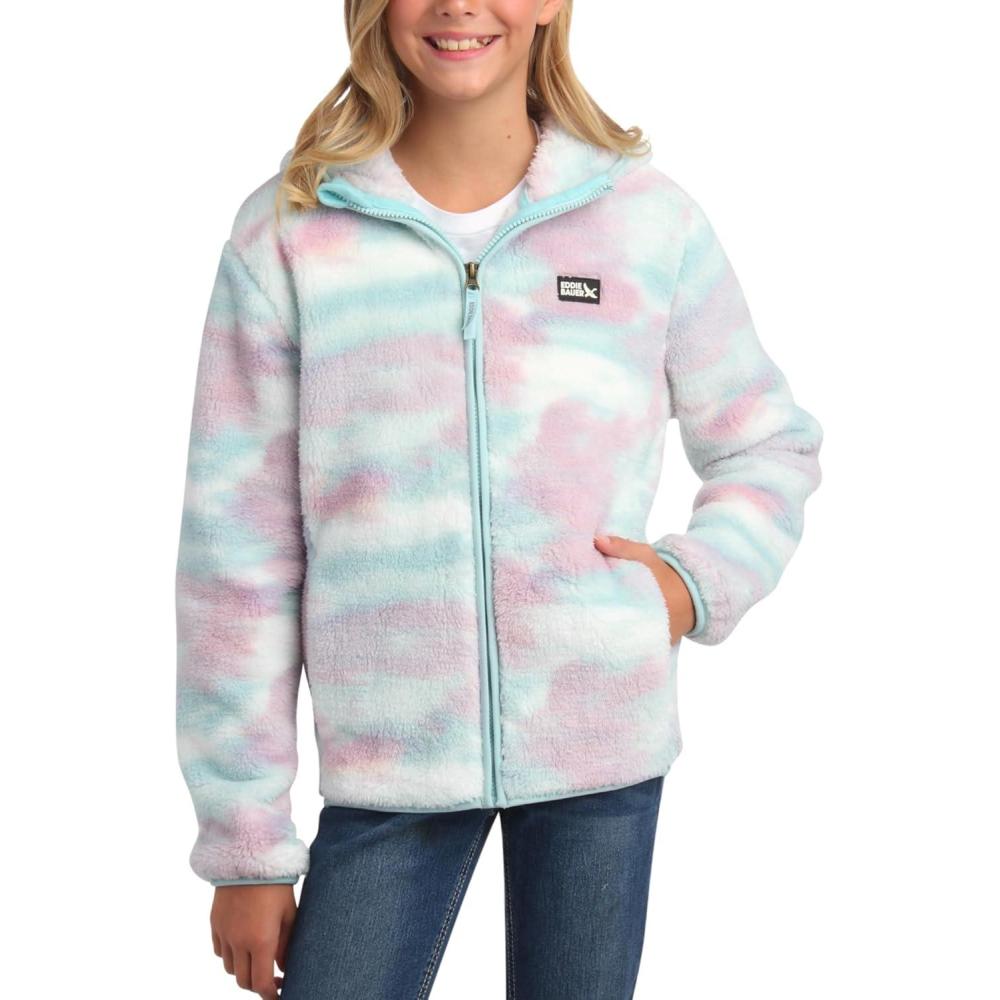 imageEddie Bauer Kids Zip Up Kids Full Zip Ultra Soft Sherpa Fleece Hoodie Sweatshirt for Boys and Girls 520Placid Blue