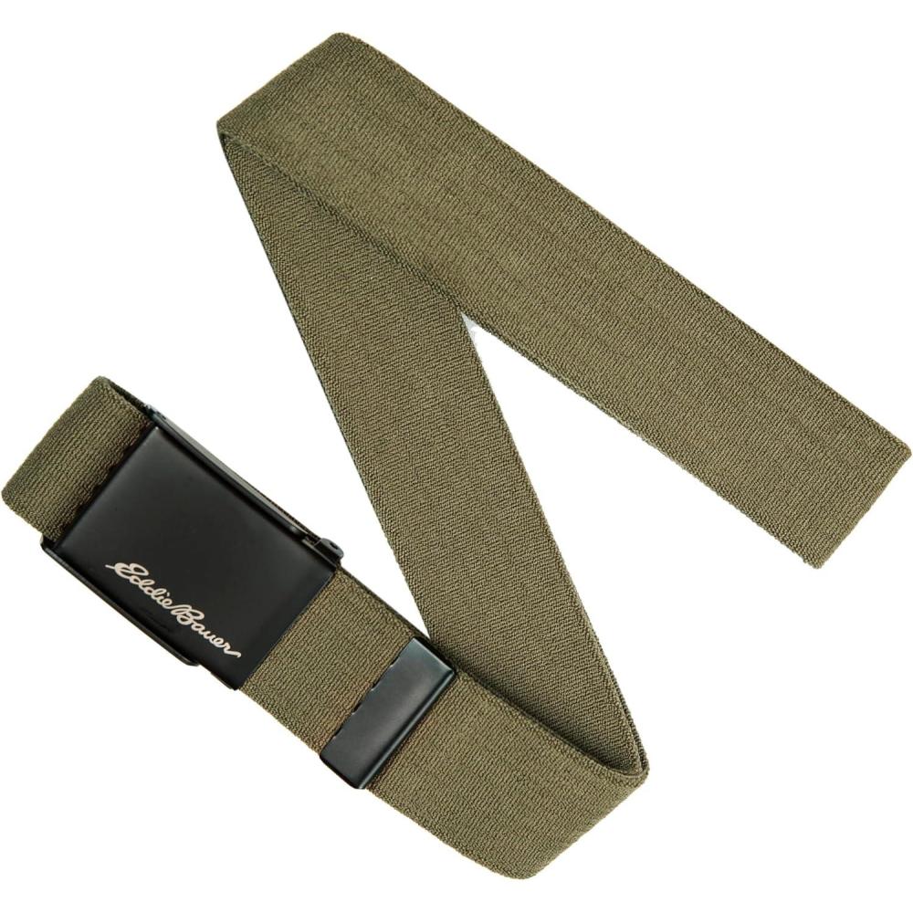 imageEddie Bauer Mens Backcountry Belt  Webbing  Adjustable  Metal Buckle  Active  Outdoor  Casual  HikingMilitary Clamp  Olive